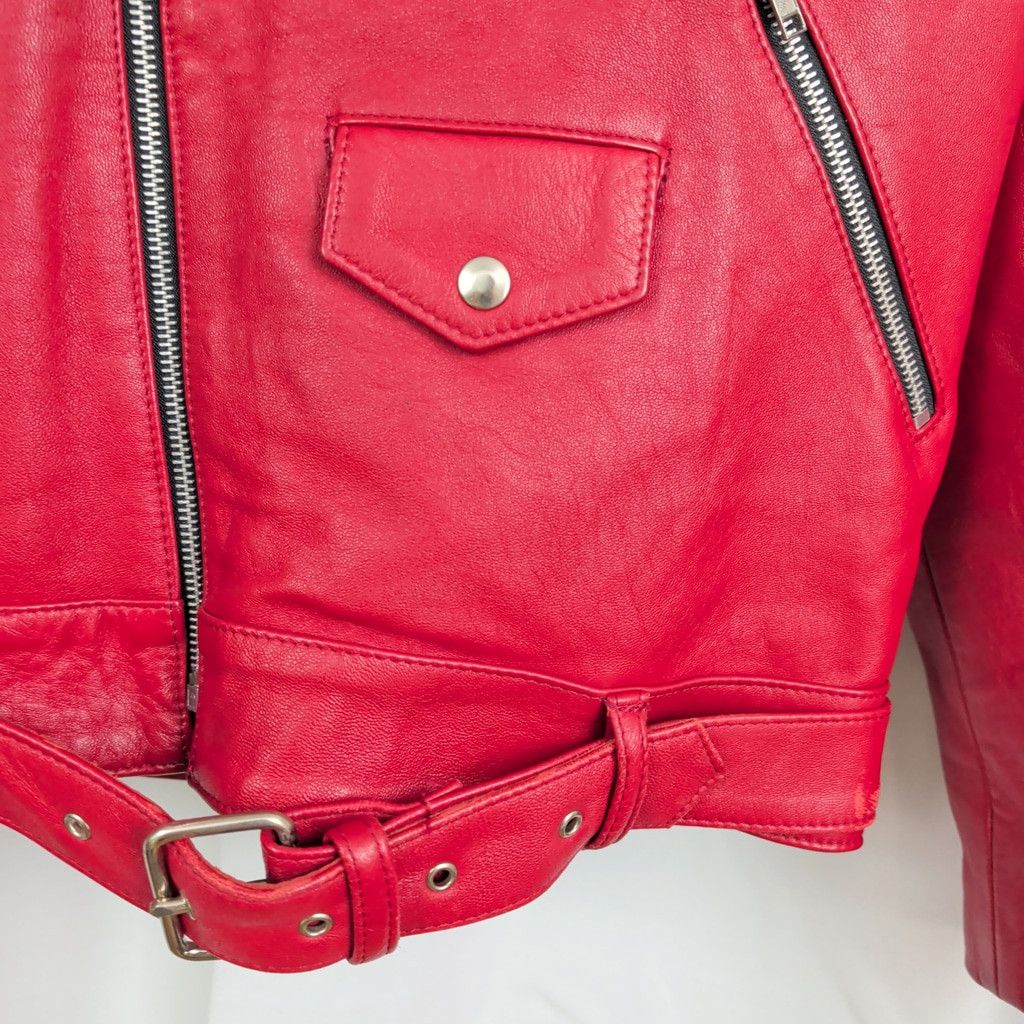 Vintage Vintage Spanish Made Red Leather Moto Style Jacket Size US S / EU 44-46 / 1 - 8 Thumbnail