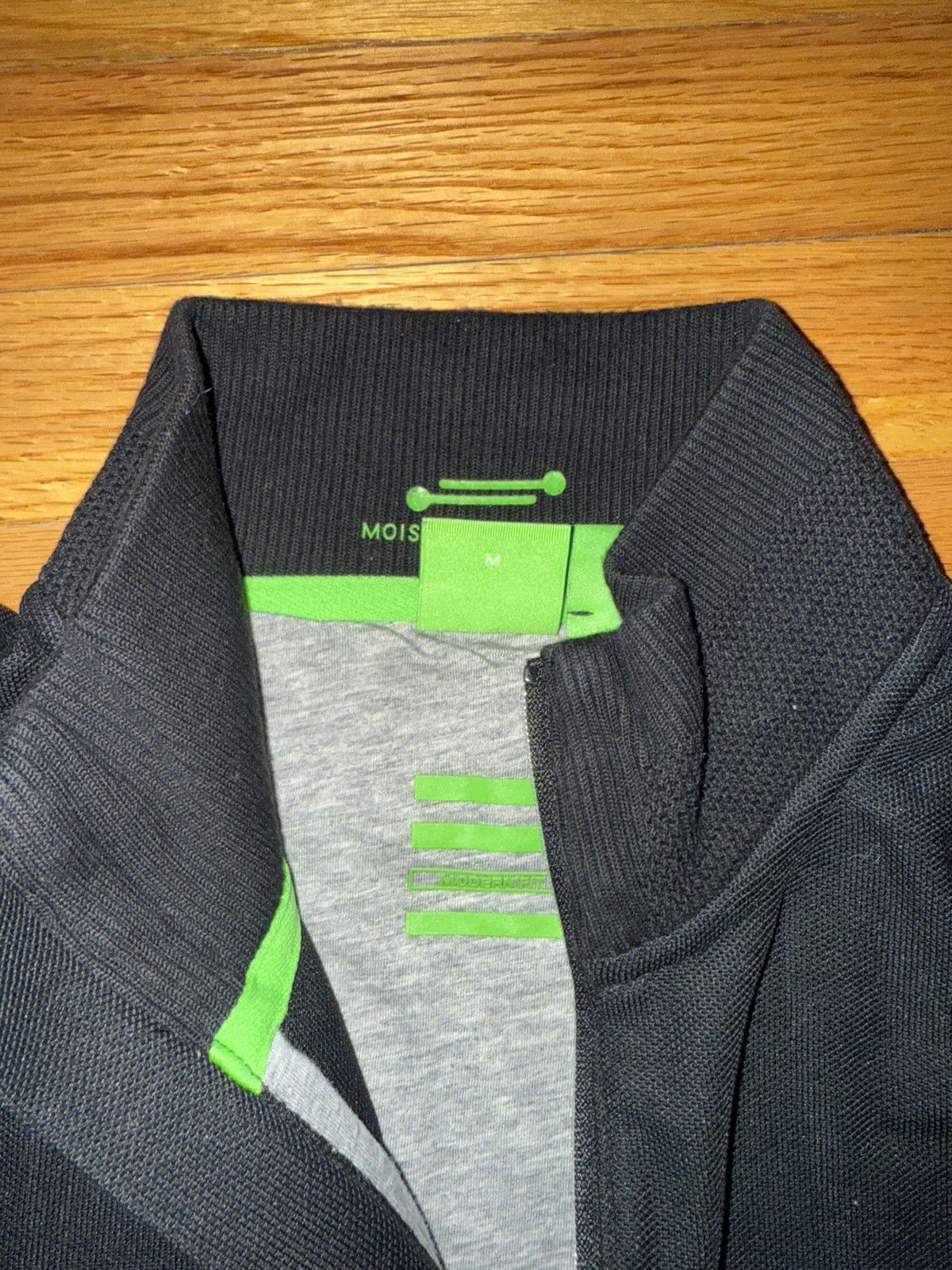 Hugo Boss Hugo Boss Green Label Half-Zip Polo Shirt Black/White Size US M / EU 48-50 / 2 - 2 Thumbnail
