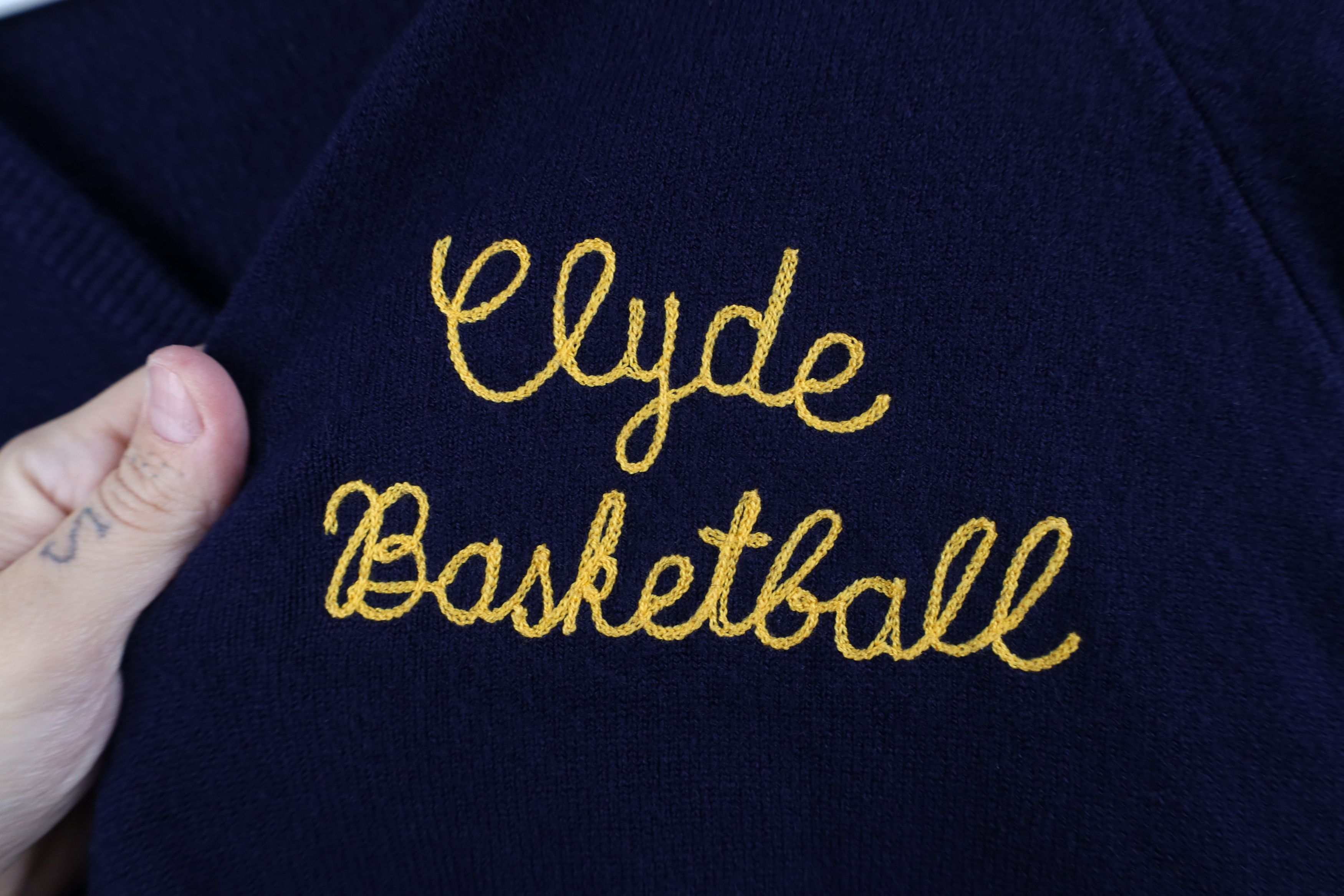 Vintage Vintage 70s Streetwear Stitch Basketball Knit Sweater Blue Size L / US 10 / IT 46 - 4 Thumbnail