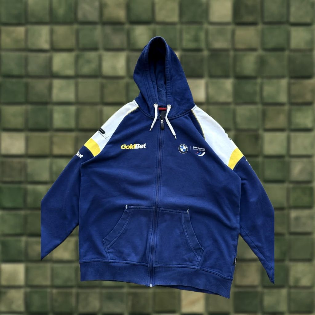 BMW BMW Motorrad SBK Racing Hoodie XL Blue Nike Athletic Authentic Zip Embroidered Logo Pockets Hooded Vintage Racing Bmw Hoodie Mens Size US XL / EU 56 / 4 - 1 Thumbnail