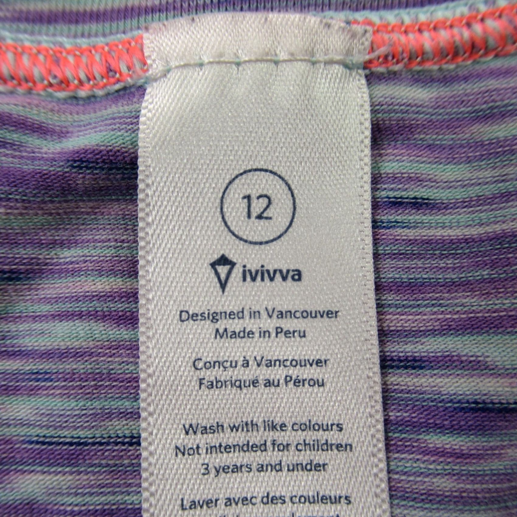 Lululemon ivivva Shirt Womens 12 Short Sleeve Crew Neck Purple Casual Lightweight Size XL / US 12-14 / IT 48-50 - 4 Thumbnail