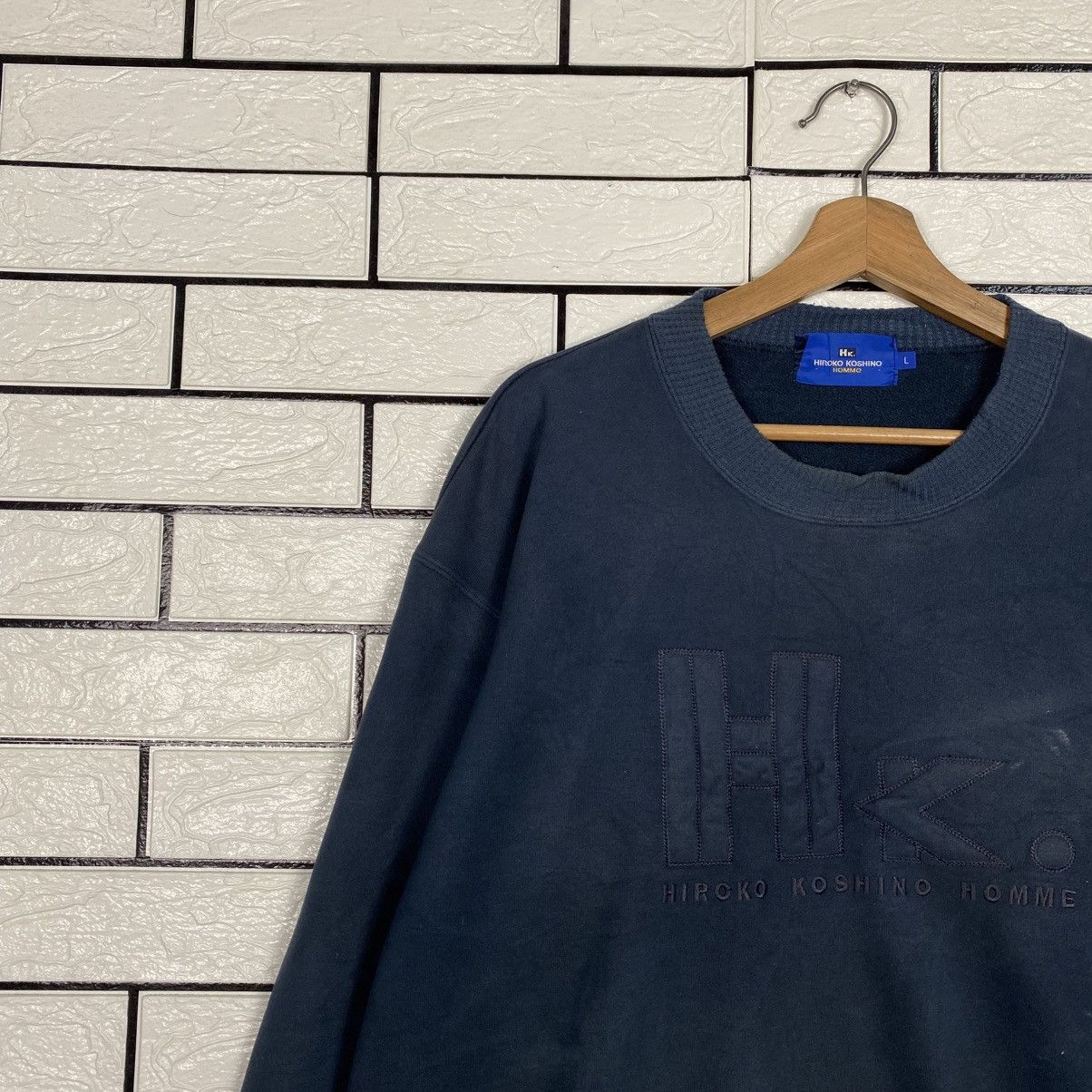 Japanese Brand 📌Vintage Sweatshirt Hiroko Koshino Homme Big Logo Size US L / EU 52-54 / 3 - 8 Thumbnail