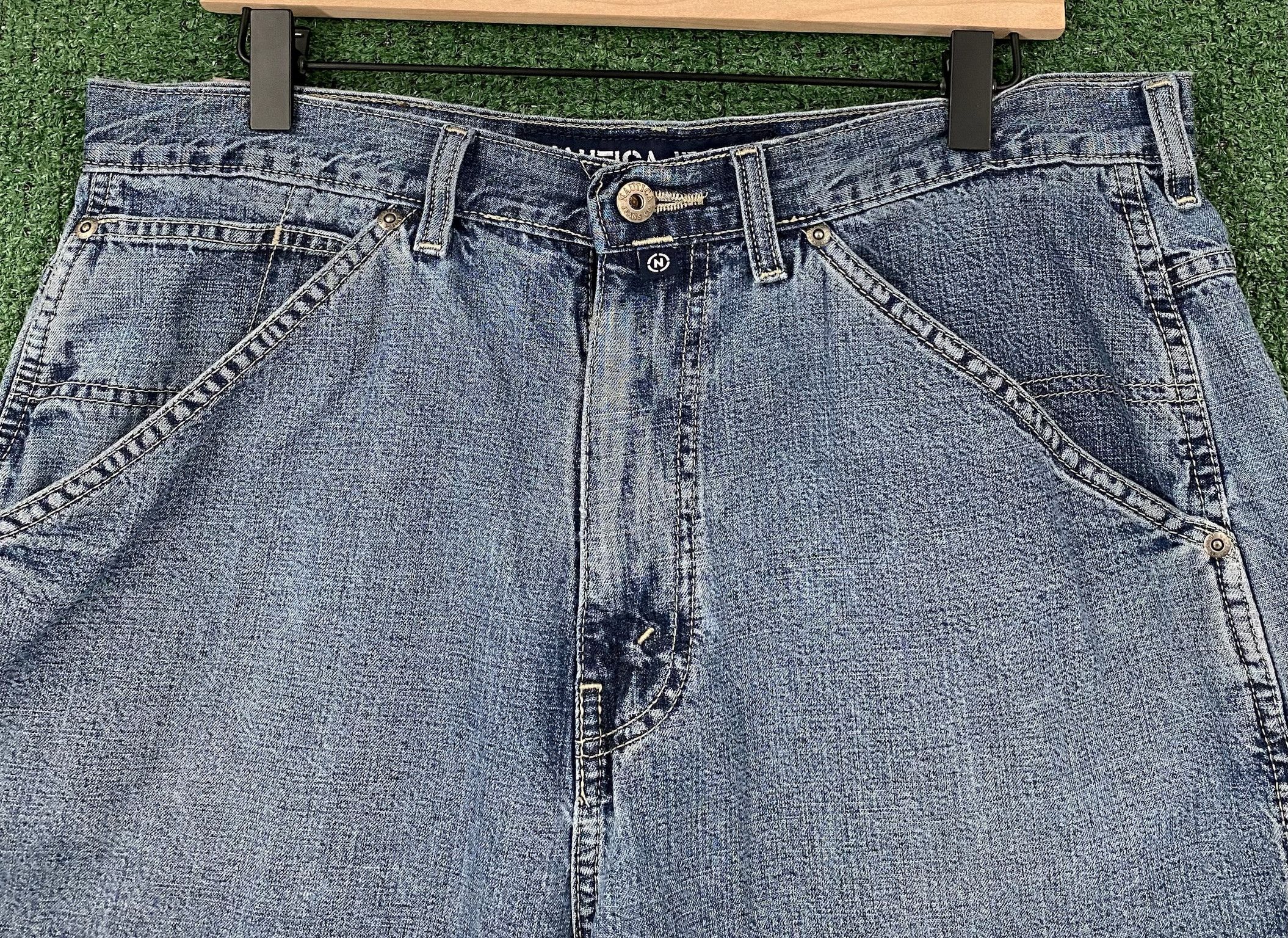 Nautica 90’s Nautica Logo Denim Jean Carpenter Shorts Jorts 34 Size US 34 / EU 50 - 9 Thumbnail