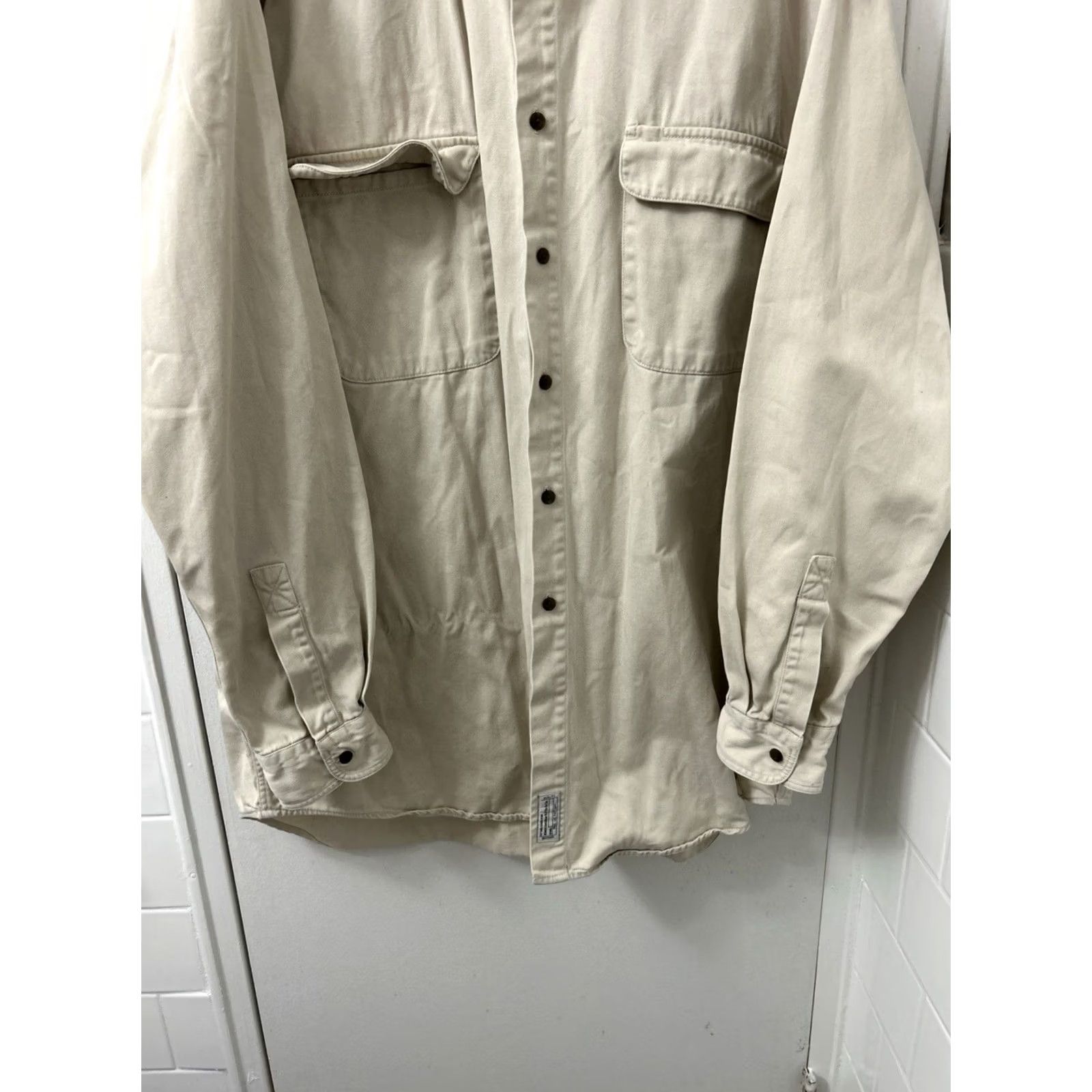 Abercrombie & Fitch VINTAGE Abercrombie & Fitch Field Shirt Mens L Tan Heavy Cotton Twill Button Down Size US L / EU 52-54 / 3 - 3 Thumbnail
