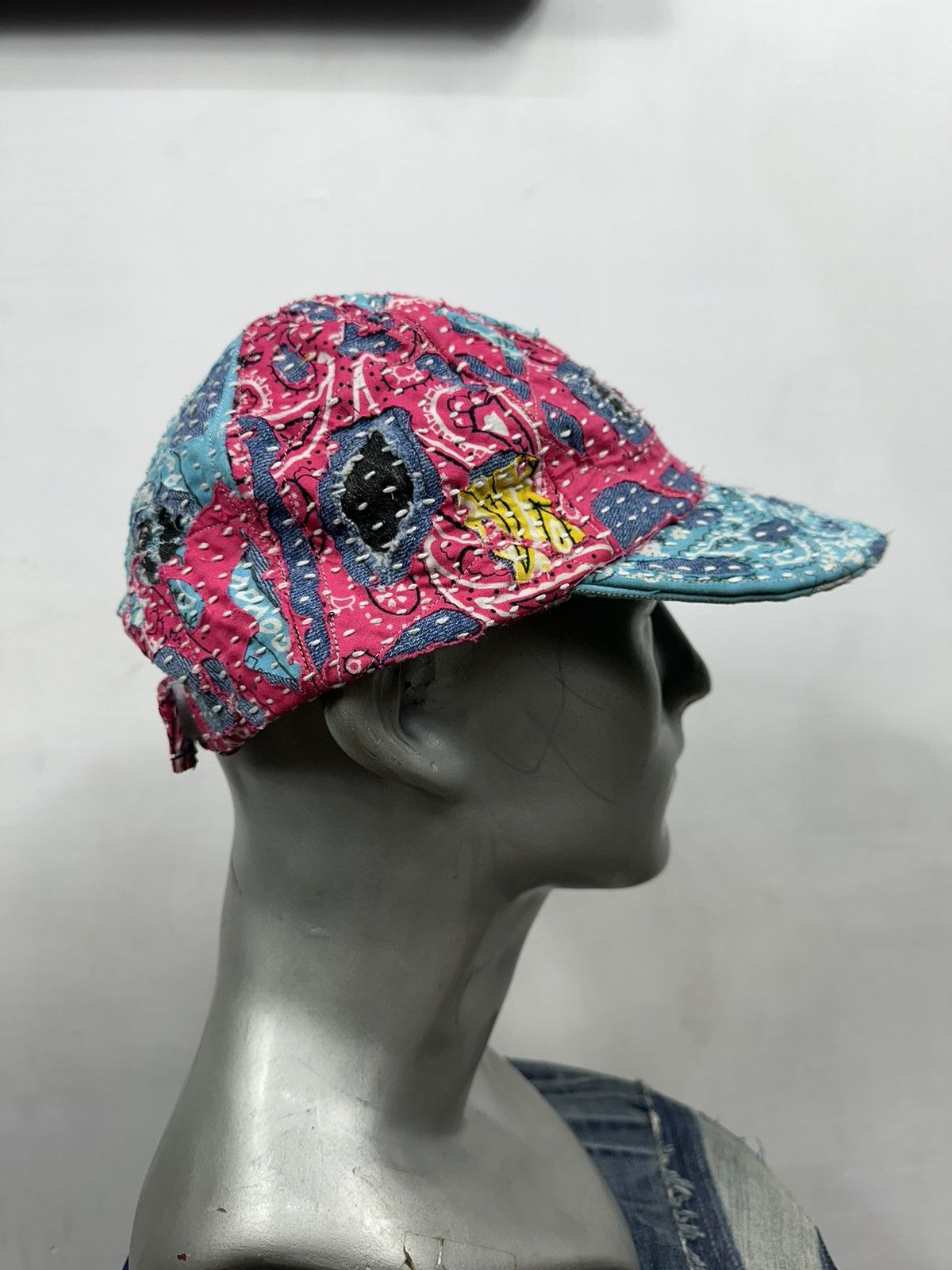 Art Comes First × Handmade Custom Made Distressed Paisley Patchwork Boro hats Size ONE SIZE - 8 Thumbnail