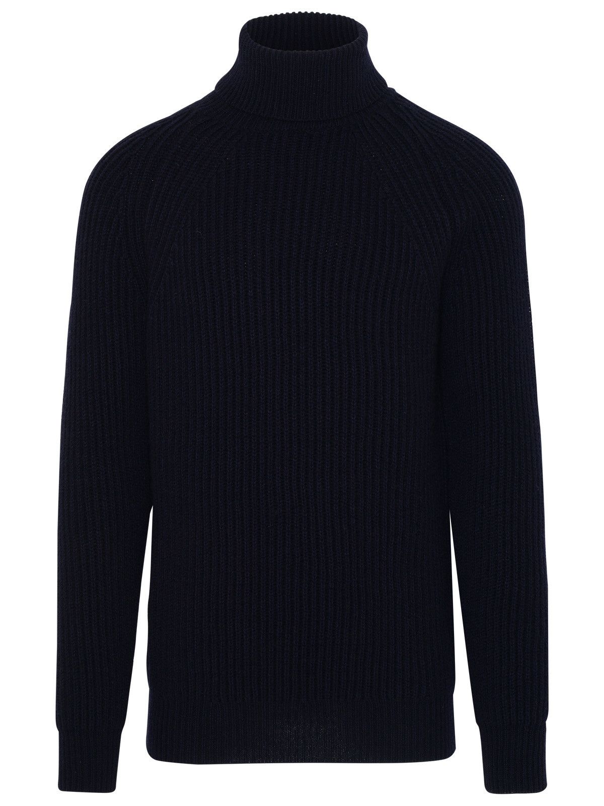image of Brian Dales Blue Wool Turtleneck Sweater, Men's (Size Large)