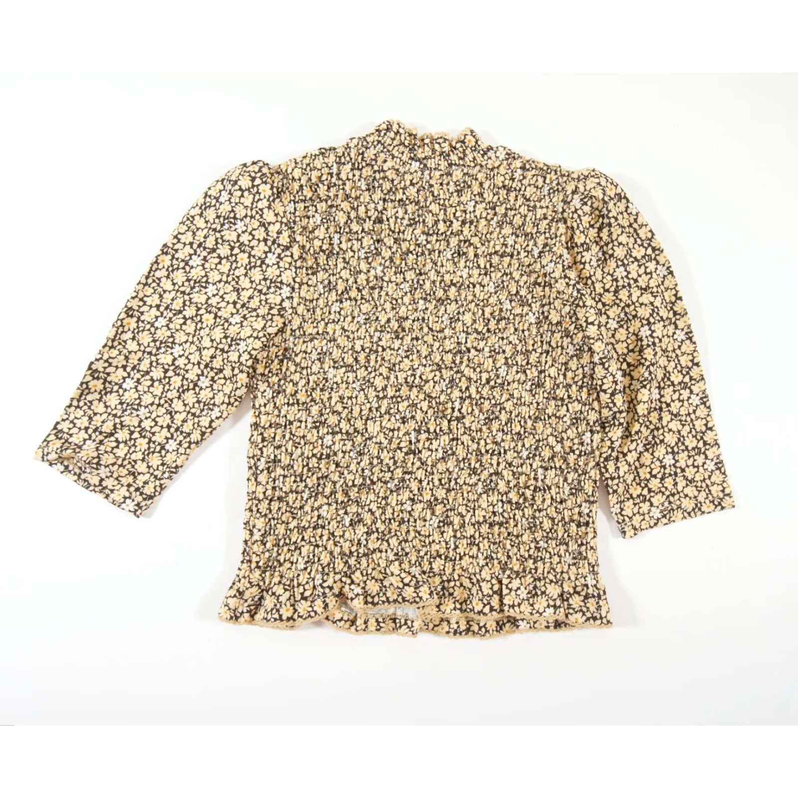 Sandro VINTAGE Sandro Women's Top Shirt Casual All Seasons Floral Crop Yellow Size 1 Size XS / US 0-2 / IT 36-38 - 5 Thumbnail