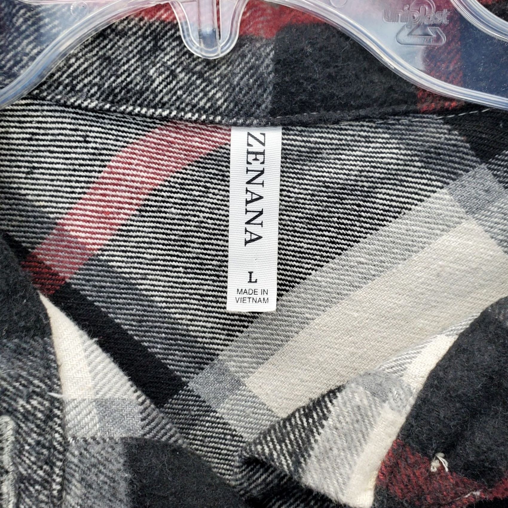 Vintage ZENANA Flannel Shacket Womens Large Multi Plaid Long Sleeve Collared Button Front Size L / US 10 / IT 46 - 6 Thumbnail