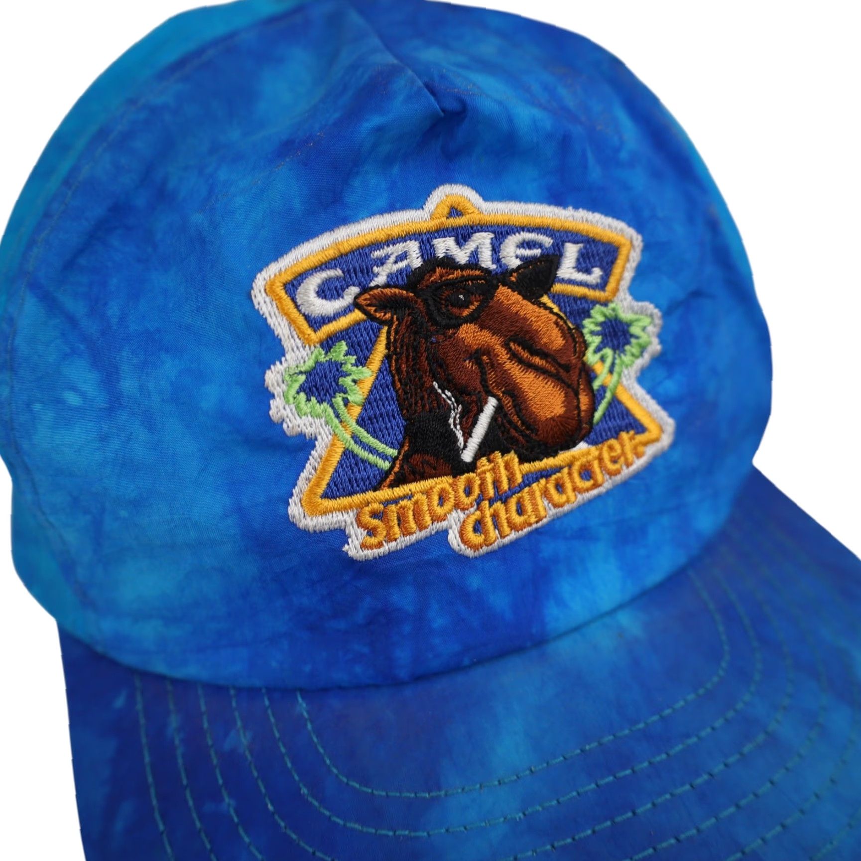 Camel VINTAGE Camel Cigarettes Smooth Character Snapback Hat Men OS Blue Trucker Hat Size ONE SIZE - 3 Thumbnail