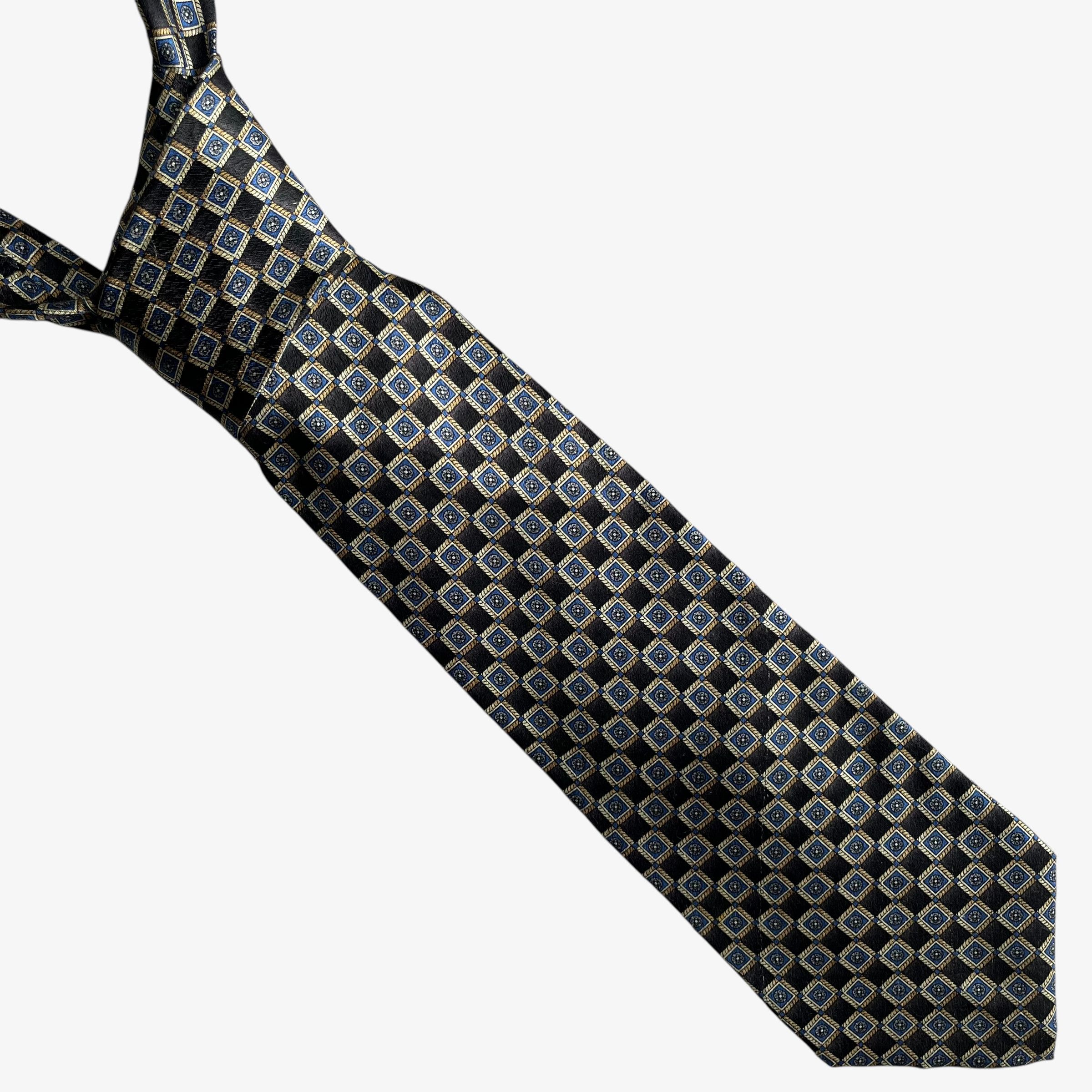 Pierre Cardin Vintage 90s Pierre Cardin Checkered Art Deco Print Silk Tie Size ONE SIZE - 1 Thumbnail