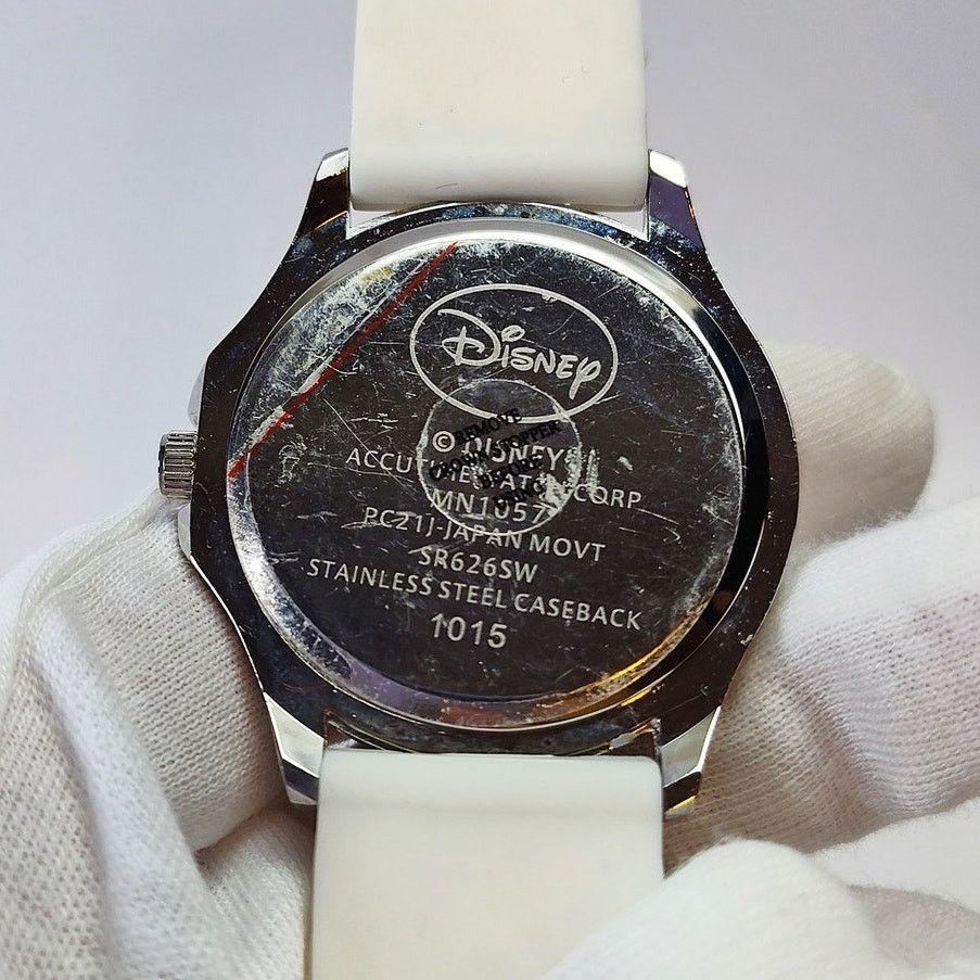 Disney Disney Minnie Mouse Rhinestone Watch White Silicone Band Size ONE SIZE - 3 Thumbnail