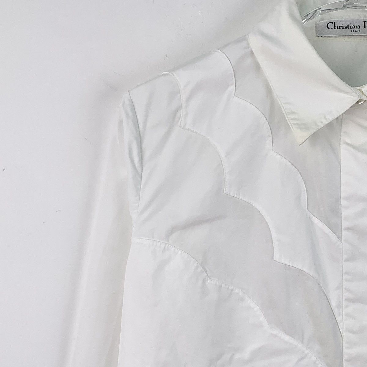Dior Dior Lapel Long Sleeve Irregular Wave Hem Shirt Dress K26WX Size XS / US 0-2 / IT 36-38 - 4 Thumbnail