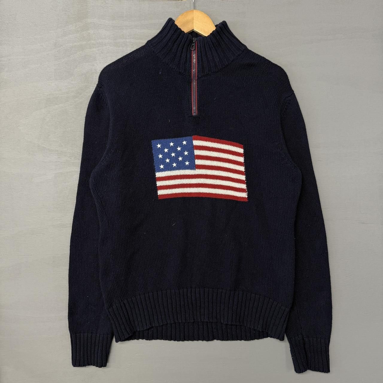 Polo Ralph Lauren Polo Ralph Lauren American Flag Cable Knit Sweater Medium Size US M / EU 48-50 / 2 - 1 Thumbnail