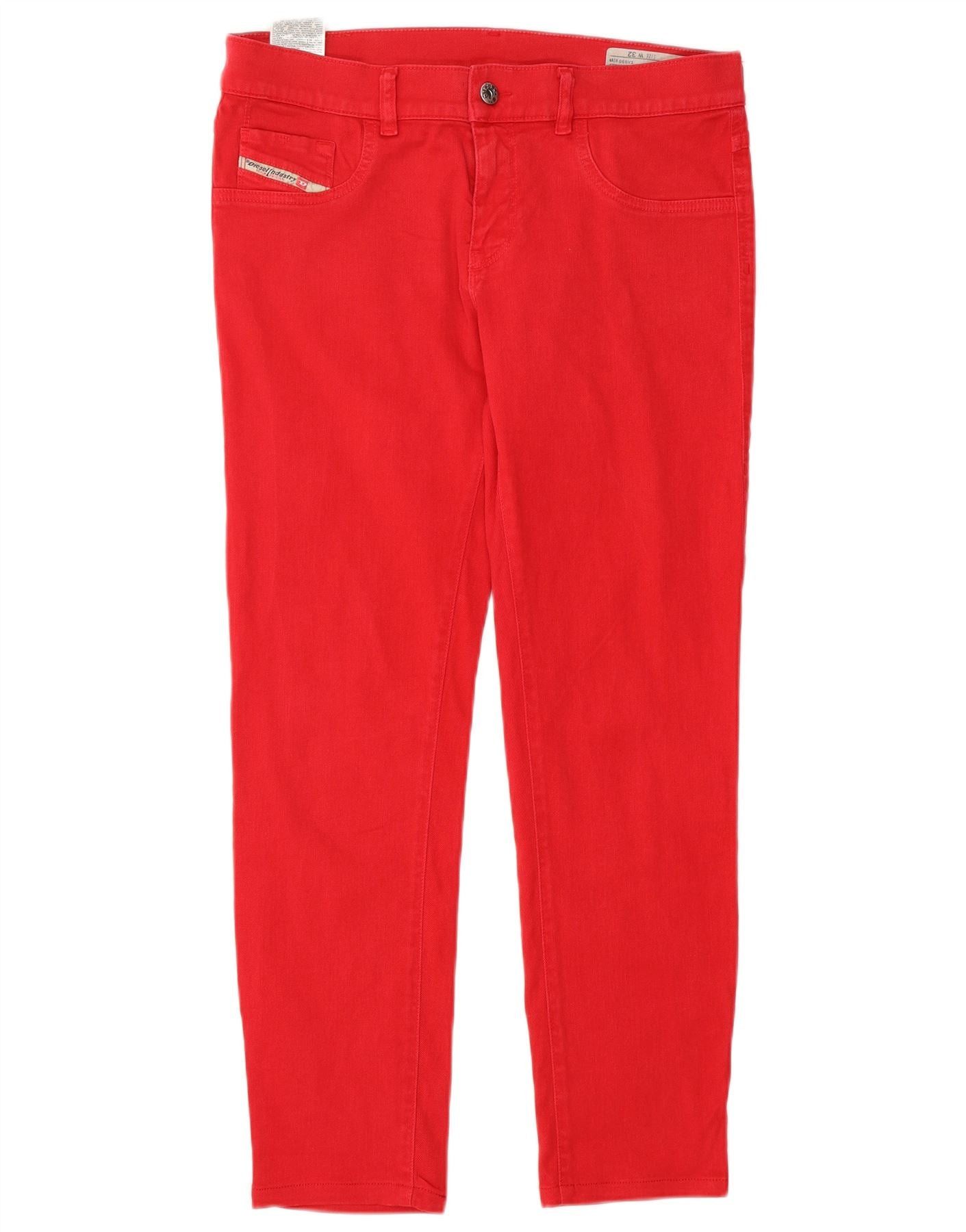 Diesel Womens Slim Jeans W32 L28 Red Cotton Size 24" / US 00 / IT 34 - 1 Thumbnail