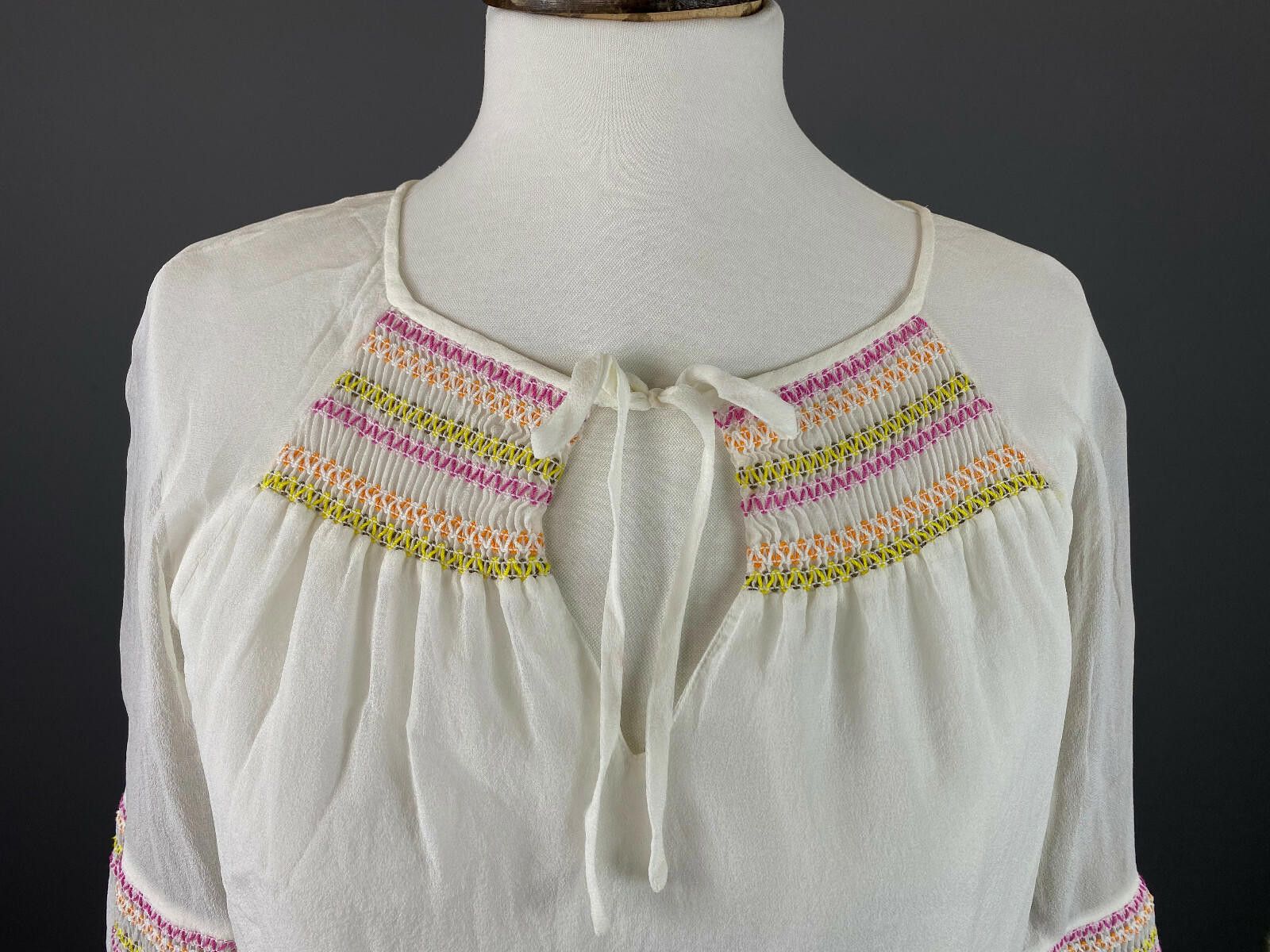 Diane von Furstenberg Diane Von Furstenberg White Mesh Blouse Shirt Size 4 Size S / US 4 / IT 40 - 2 Thumbnail
