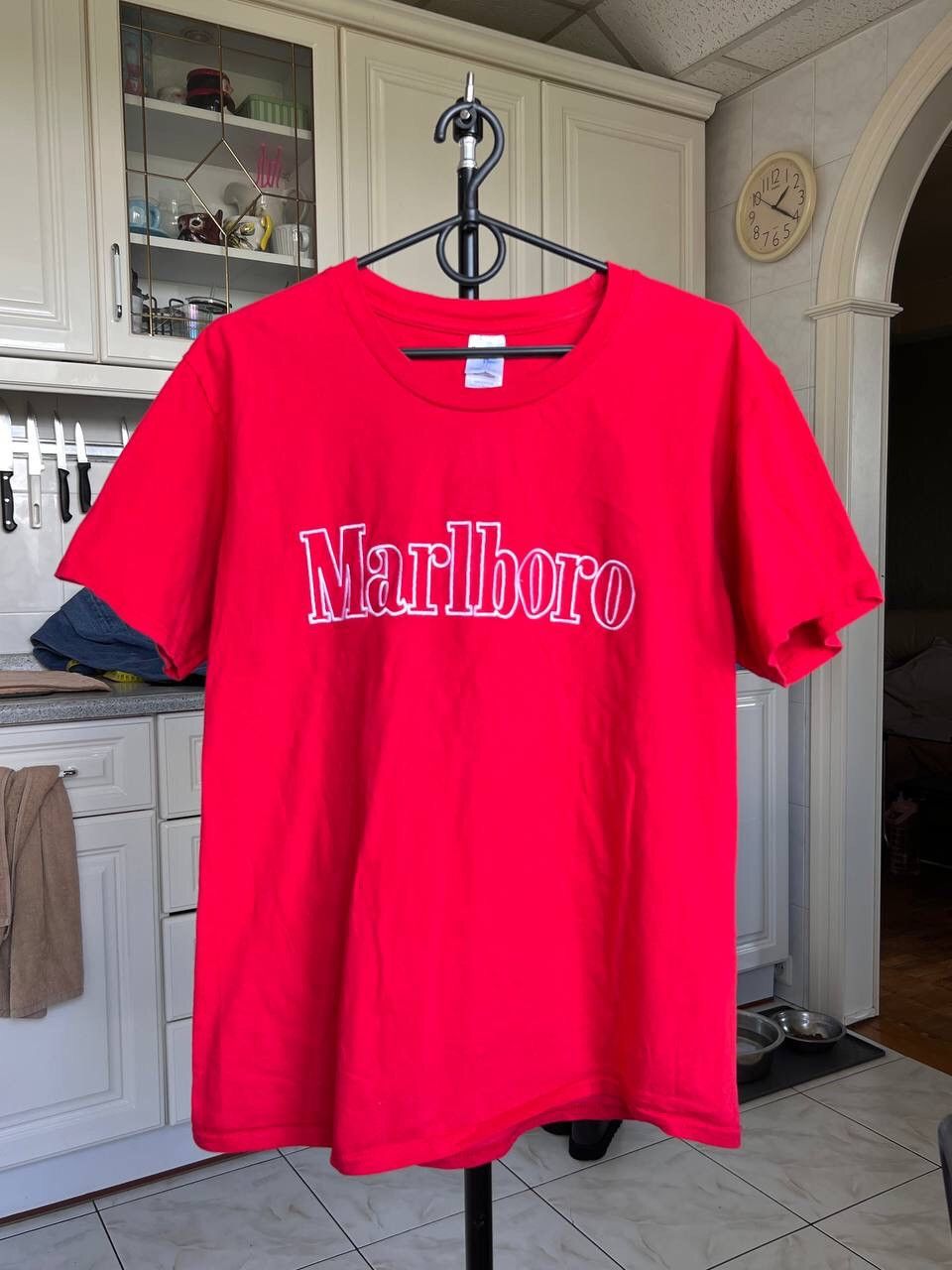 Vintage Marlboro Ferrari Style Red Racing T-Shirt Big logo