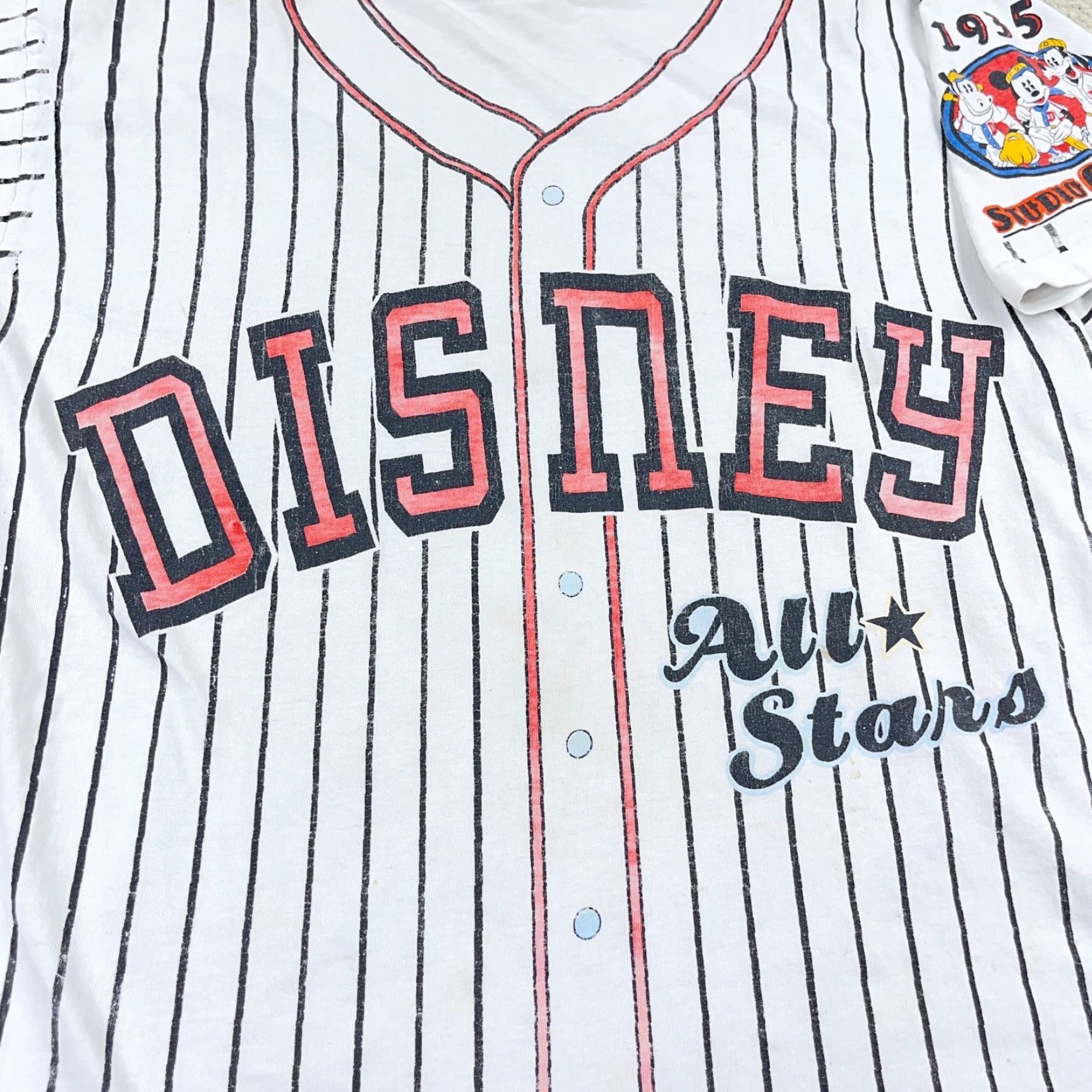 Disney VINTAGE Disney Mickey Mouse T-Shirt Men Large Short Sleeve Graphic Print 90s All Over White Size US L / EU 52-54 / 3 - 5 Thumbnail