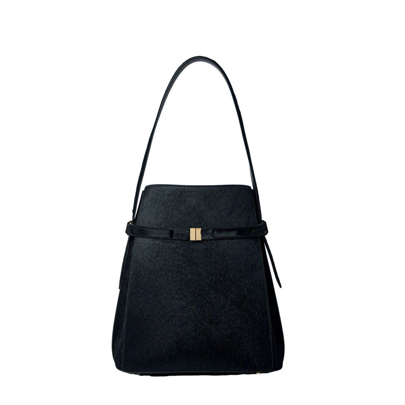 Toteme TOTEME Belted Black Pony Hair Bucket Bag New And Authentic Size ONE SIZE - 1 Thumbnail