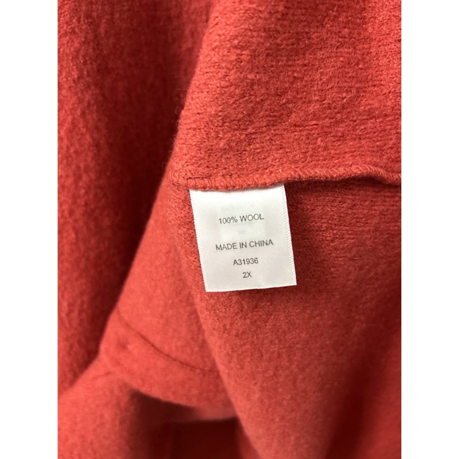 Vintage Appleseed's Shirt Jacket Womens 2XL Red 100% Wool Long Sleeve Button Front Coat Knit Classic Fall Winter Size XXL / US 16-18 / IT 52-54 - 7 Thumbnail