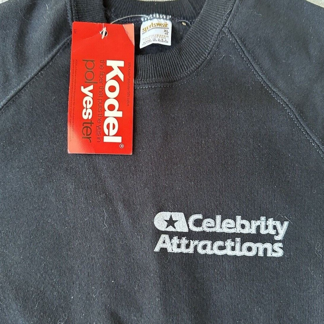 Vintage NWT Vintage Celebrity Attractions Black Crewneck Mens XL Size US XL / EU 56 / 4 - 4 Thumbnail