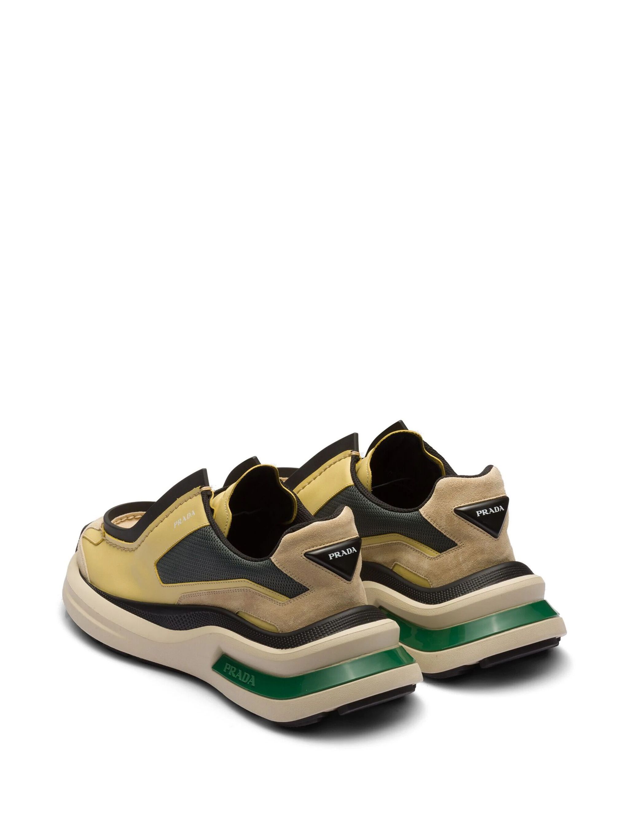 Prada o1mt1gz1024 Panelled Leather Chunky Sneakers in Multicolor Size US 8 / EU 41 - 3 Thumbnail