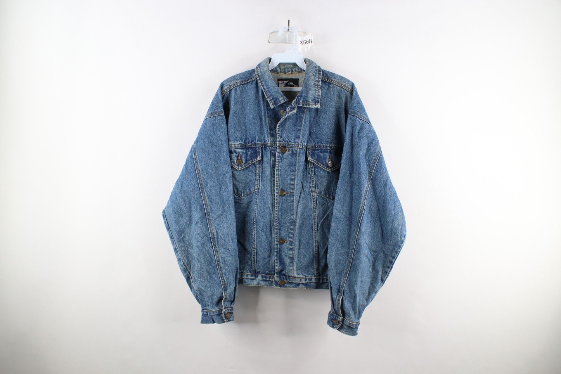 image of Vintage 90's Looney Tunes The Cat Denim Trucker Jacket in Blue, Men's (Size XL)