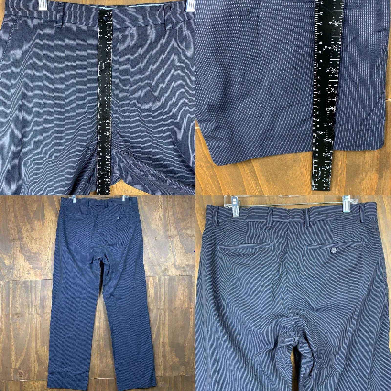 Banana Republic Banana Republic Mens Pants Blue Dress Chino Pinstriped 100% Cotton 35x34 Pants Shirt? Size US 35 - 8 Thumbnail