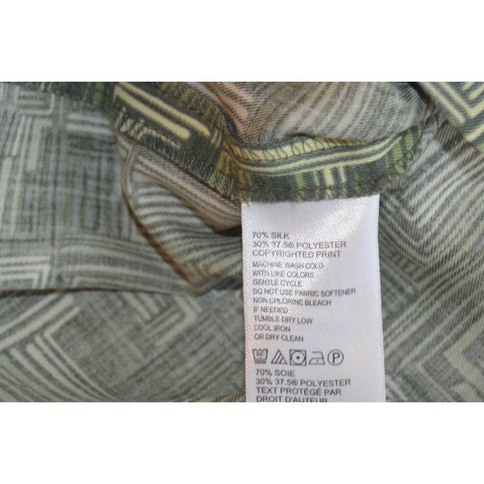 Tommy Bahama Tommy Bahama Shirt Geometric Multicolor Blue Green Silk Blend Button-Up Island Zone L Men Short Sleeve Collared Shirt Casual Size US L / EU 52-54 / 3 - 7 Thumbnail