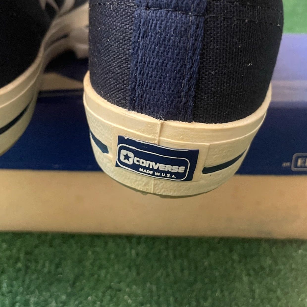 Converse VINTAGE Converse ABA Made In USA High Navy Canvas Rare Old Stock 4.5 Mens Basketball Sneaker Size US 5 / EU 37 - 4 Thumbnail