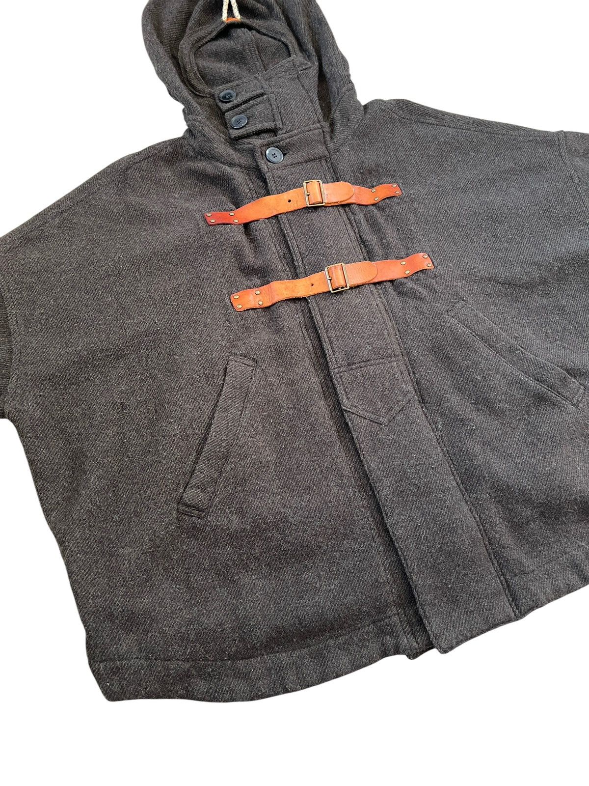 20471120 × Japanese Brand RNA 🇯🇵 Wool Leather Strap Bat Wing Jacket Size US L / EU 52-54 / 3 - 6 Thumbnail