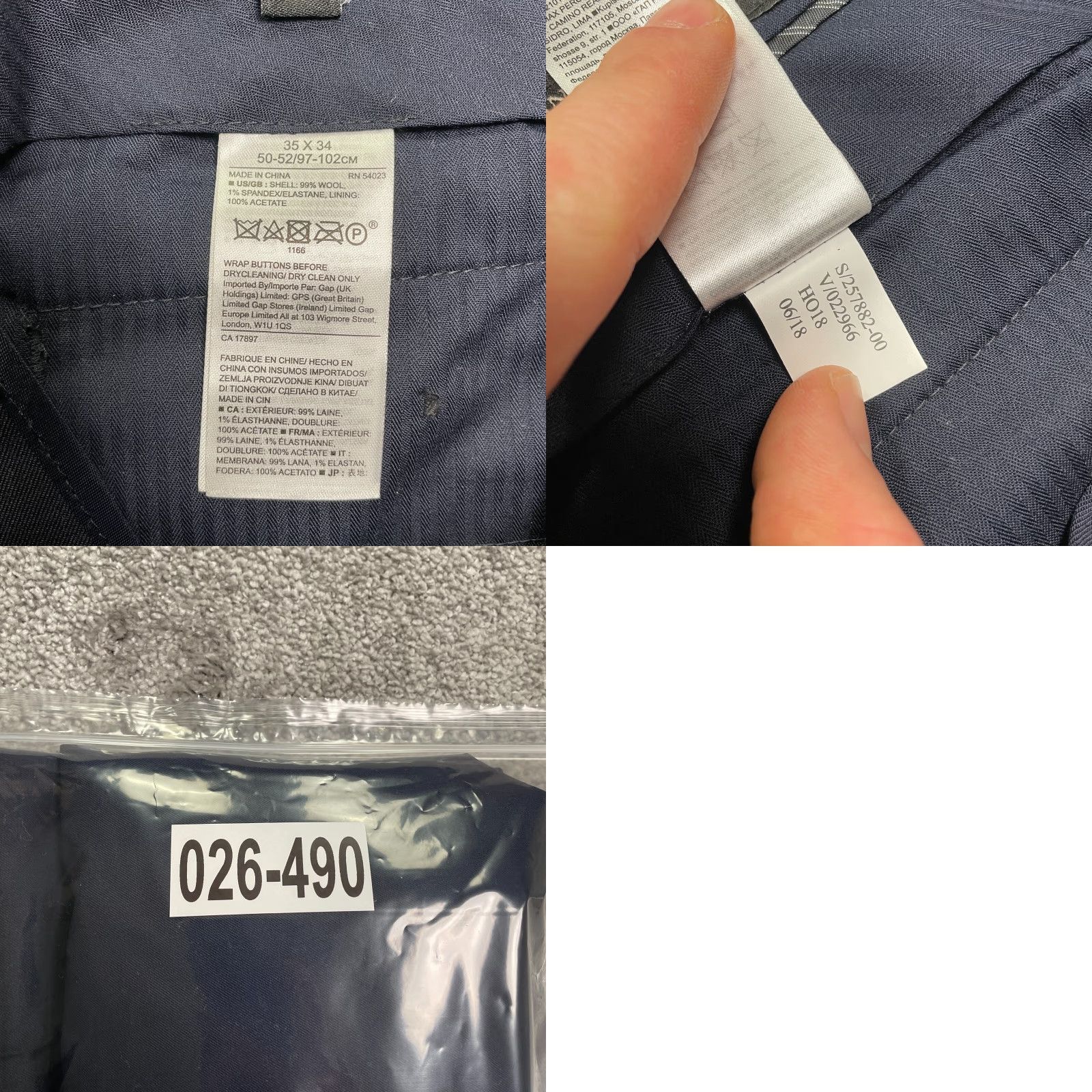 Banana Republic Banana Republic Margotto Dress Pants Mens 35x34 Blue Straight Leg Workwear Size US 35 - 8 Thumbnail