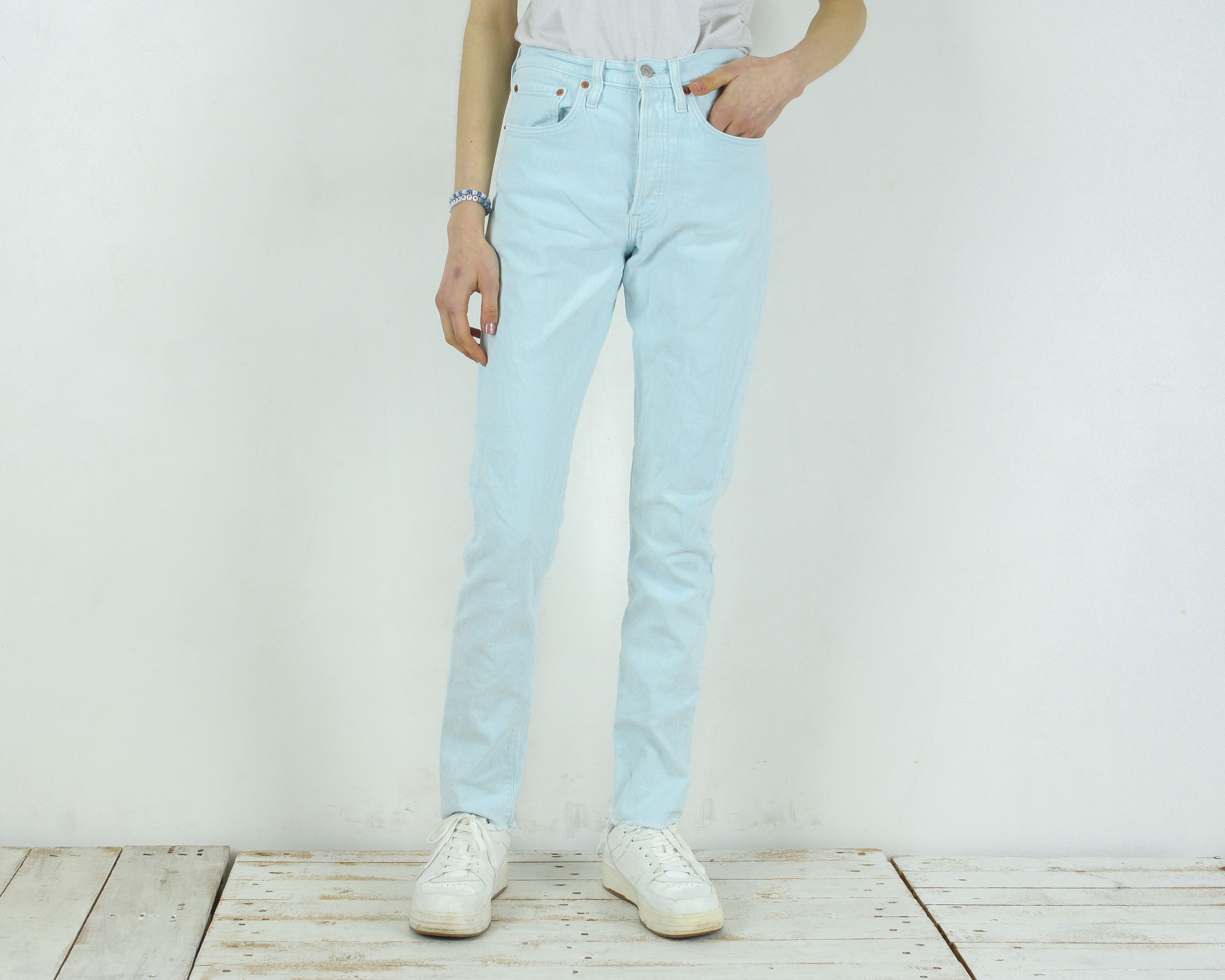 Levi's 501S W26 L32 Skinny Jeans Denim Trousers Pants Button Fly Size 26" / US 2 / IT 38 - 1 Thumbnail