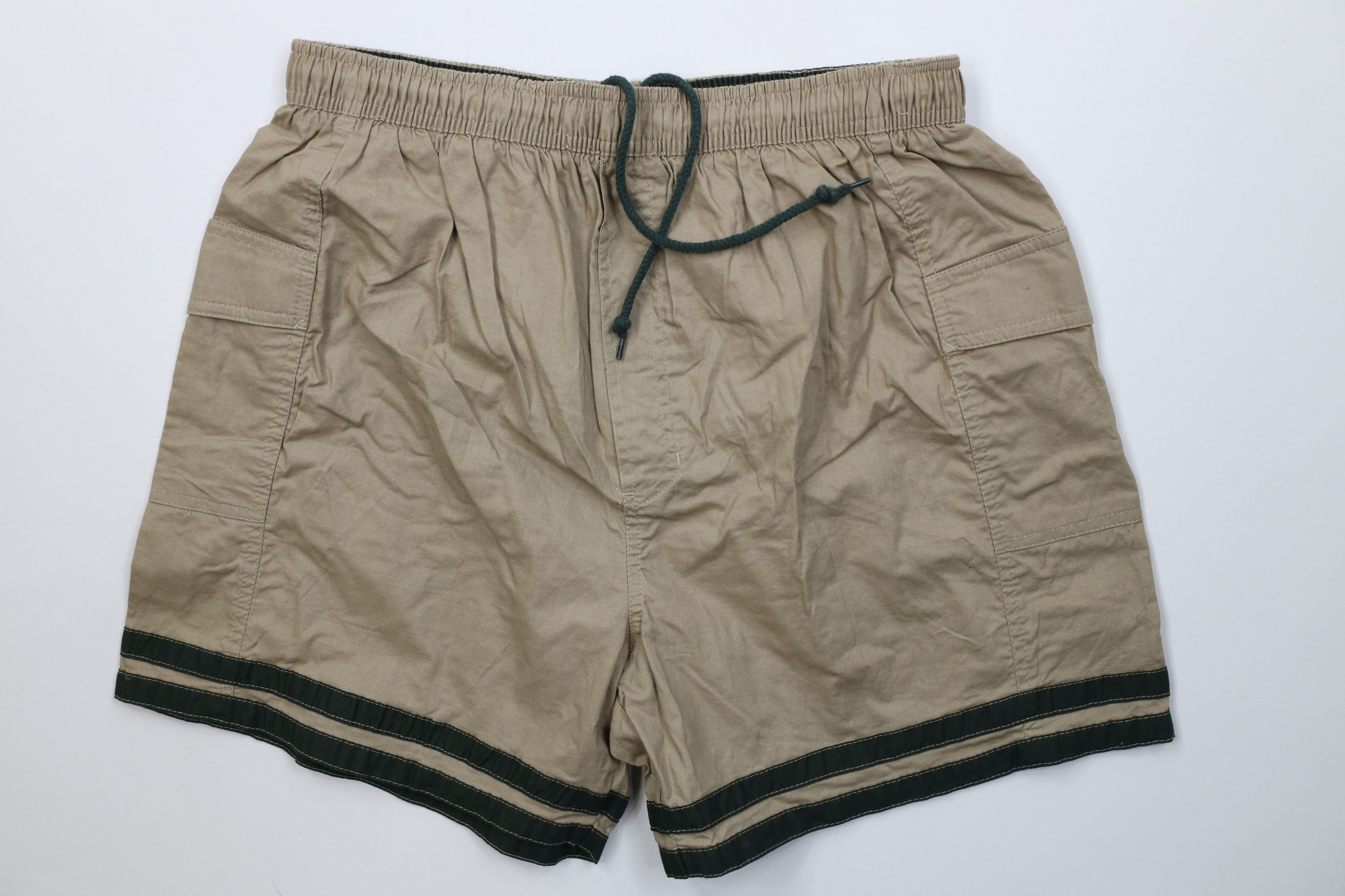 Vintage Vintage 90s Streetwear Lined Above Knee Cargo Shorts Brown Size US 34 / EU 50 - 1 Thumbnail