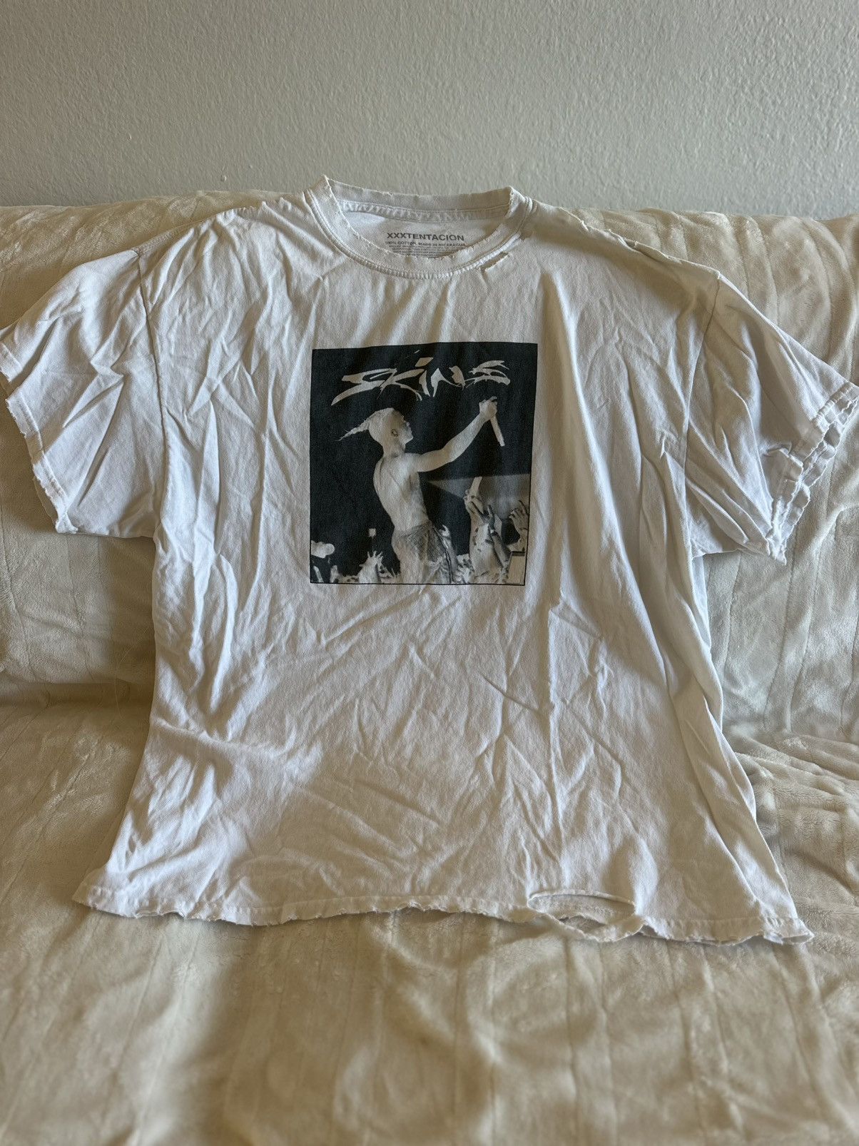 Other XXXTentacion Skins Album Cover Distressed White Tee Size XL Size US XL / EU 56 / 4 - 4 Thumbnail