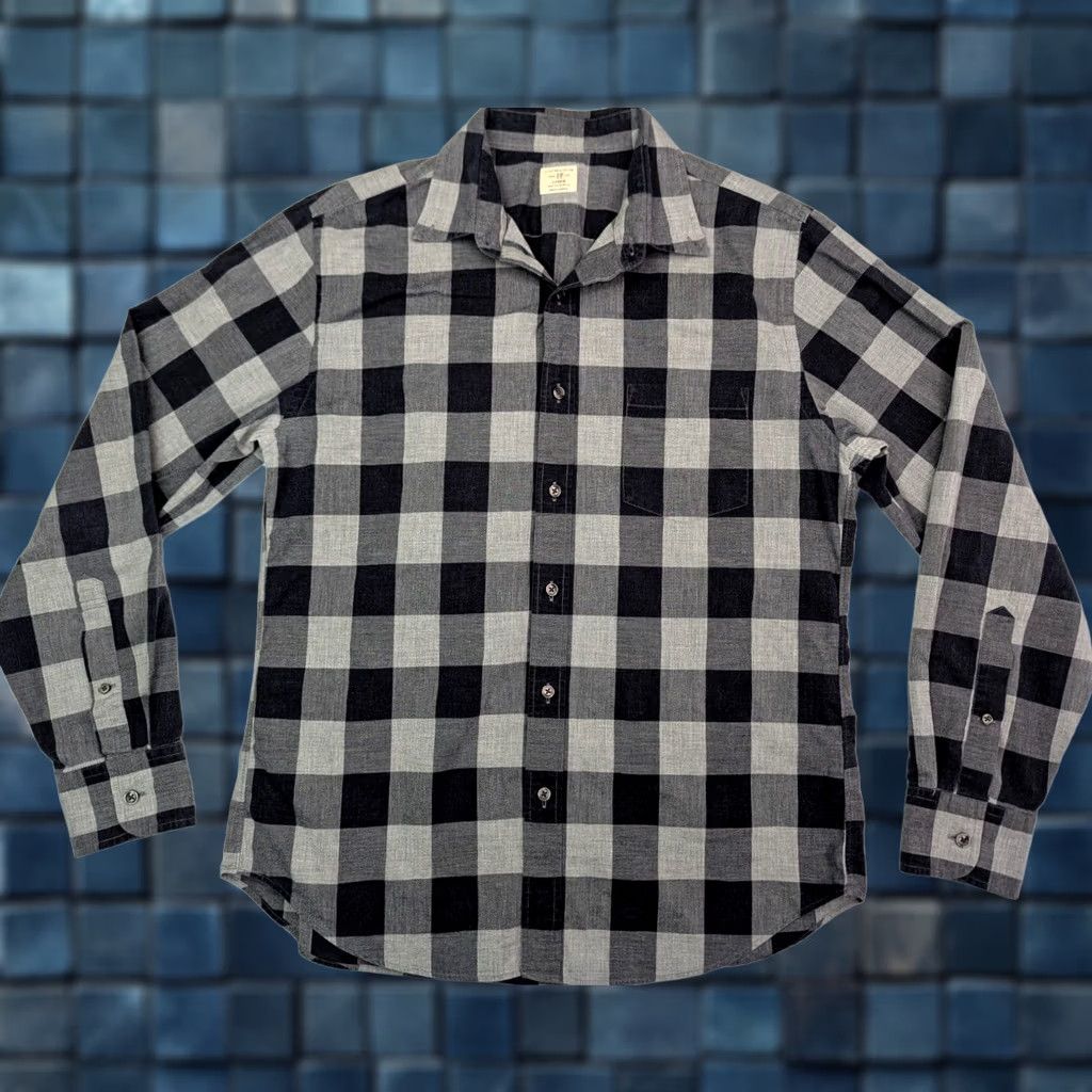 J.Crew J.CREW Button-Up Shirt Men M Gray Window Pane Check 2-Ply Cotton EUC Long Sleeve Collared Shirt Size US M / EU 48-50 / 2 - 1 Thumbnail