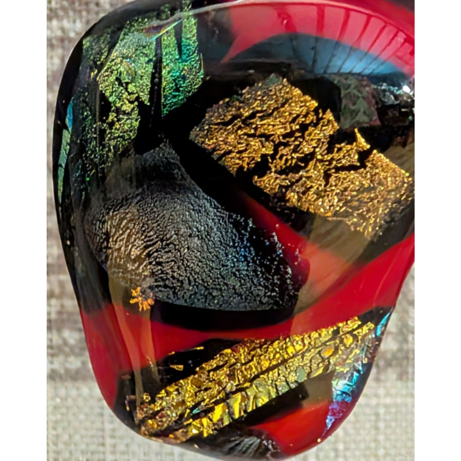 2120 Handcrafted Handcrafted Dichroic Corded Necklace Fused Metals Glass Size ONE SIZE - 3 Thumbnail