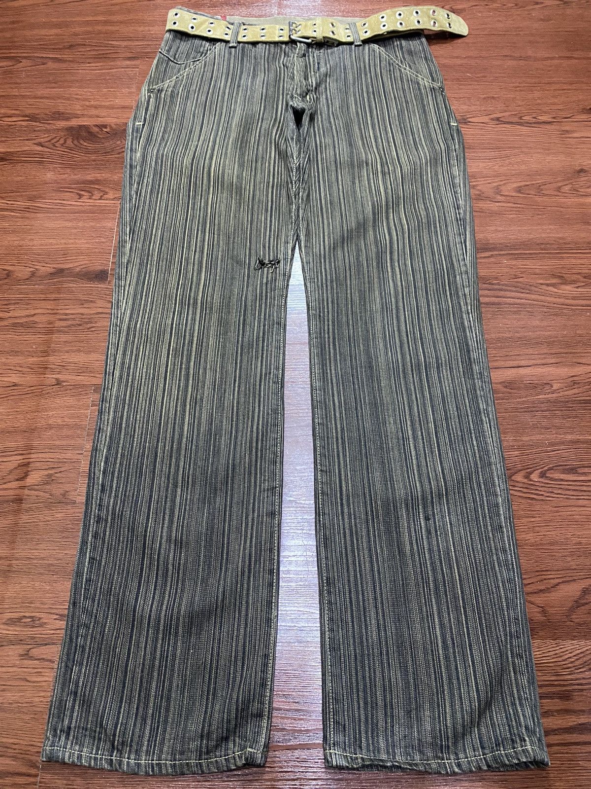 Blue Blue Japan Vtg Japan Blue Way Grunge Punk Distressed Jeans With Belt Size US 33 - 1 Thumbnail