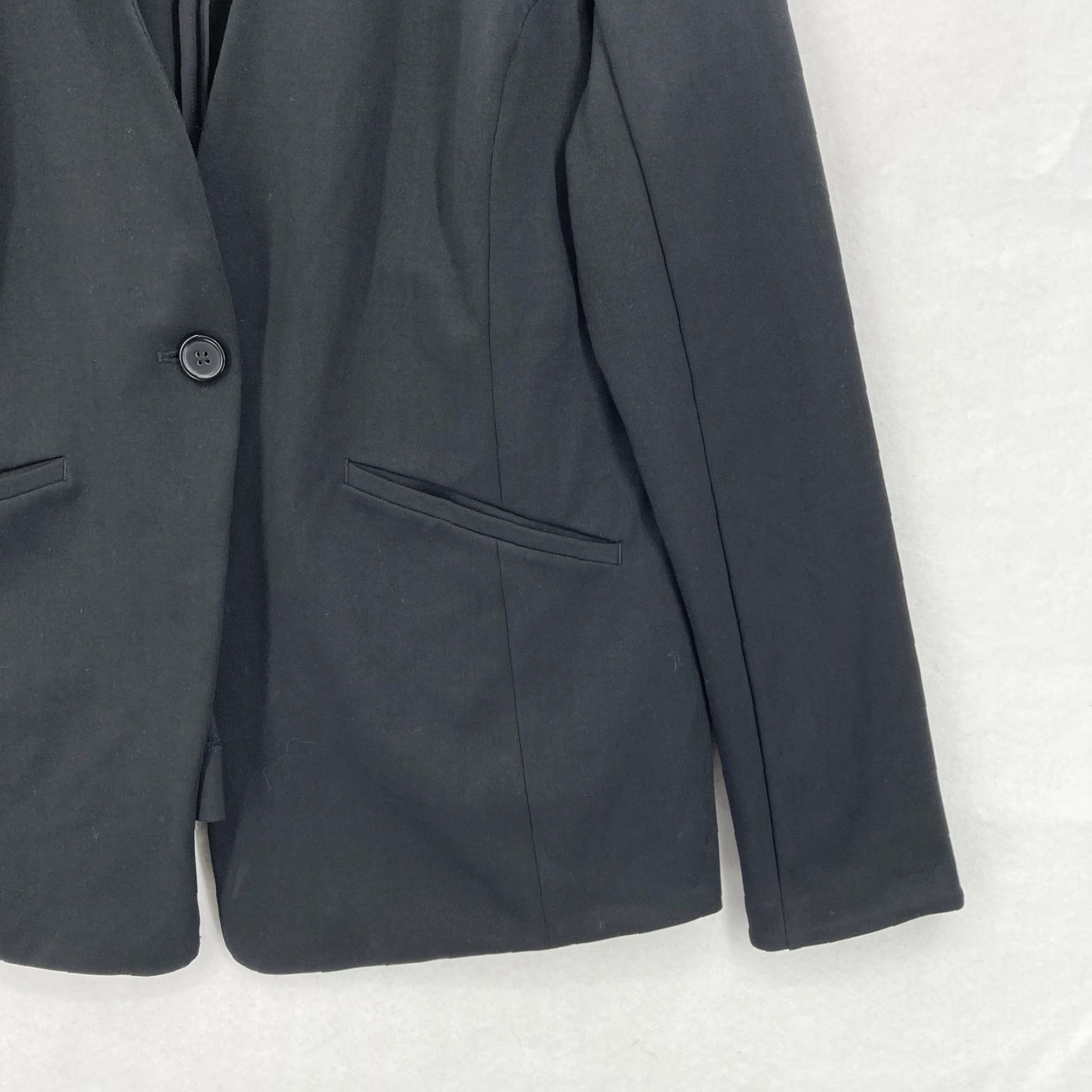 Duluth Trading Company Duluth Ponte Pro Blazer Womens 16 Black One Button Stretch Knit Work Jacket Hike Size XXL / US 16-18 / IT 52-54 - 3 Thumbnail