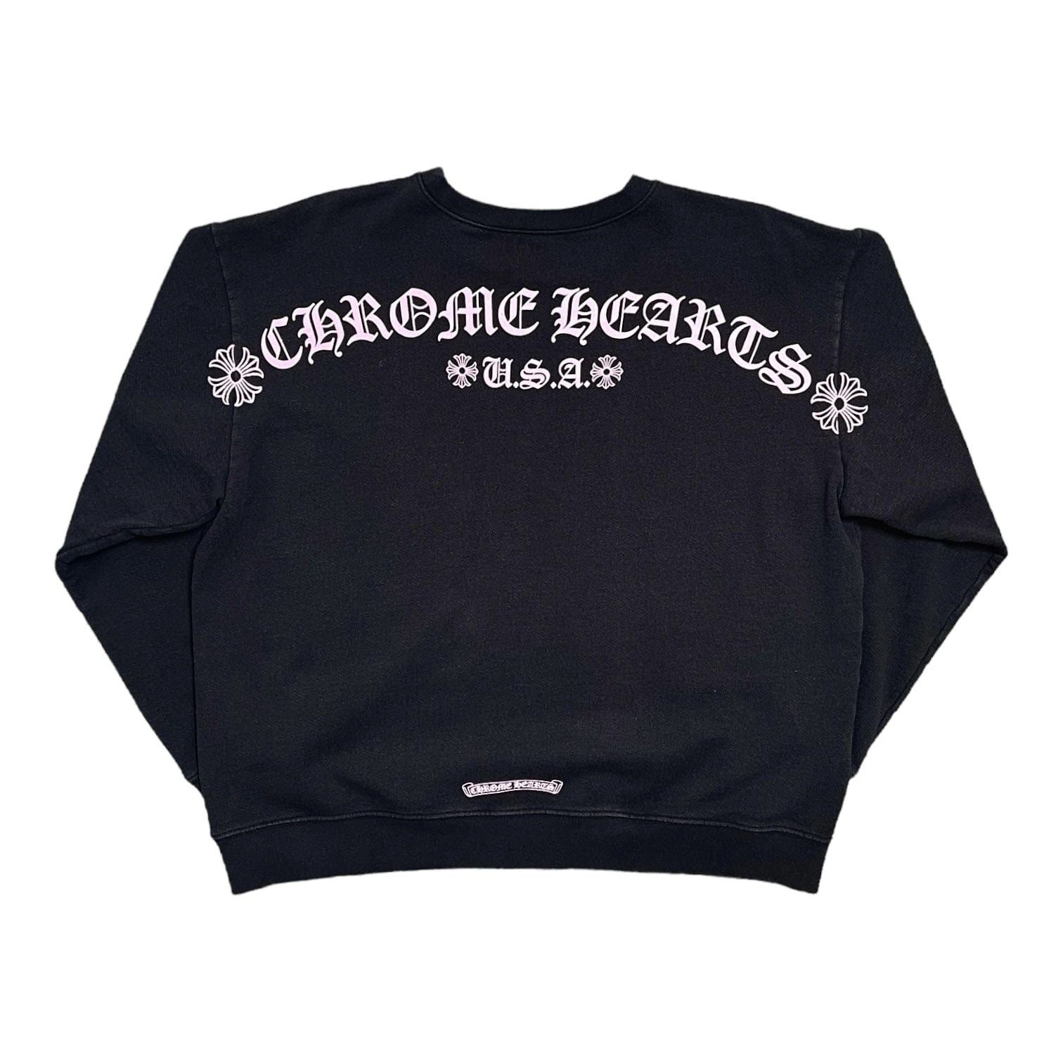 image of Chrome Hearts Matty Boy Shoulder Logo Crewneck Sweatshirt in Black, Men's (Size 2XL)