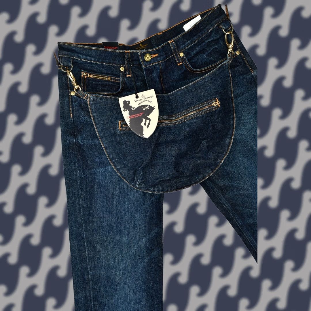 Vivienne Westwood VIVIENNE WESTWOOD AGLOMANIA x LEE Jeans Men W30 L34 Blue 5-Pocket Denim Cotton Regular Size 30 XS-Longest? Size US 30 / EU 46 - 1 Thumbnail