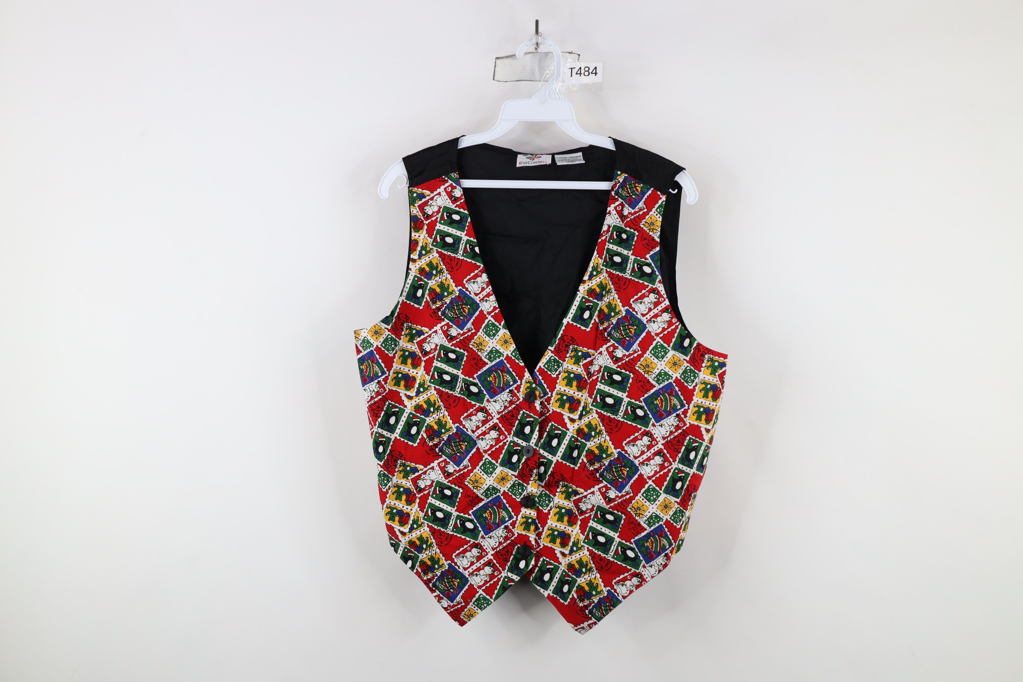 Vintage Vintage 90s Streetwear All Over Print Tie Back Vest Jacket Size L / US 10 / IT 46 - 1 Thumbnail