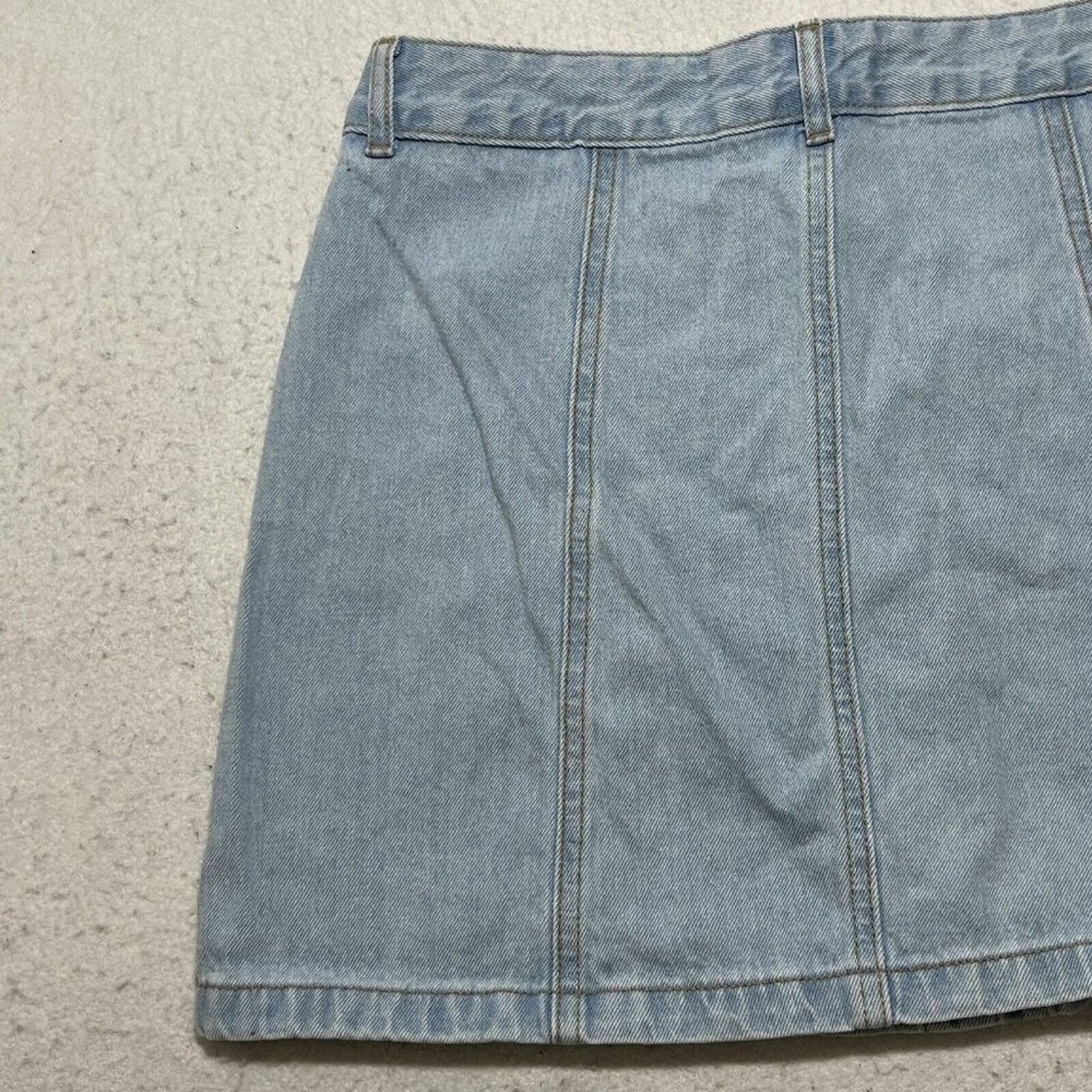 Forever 21 Forever 21 Jean Mini Skirt Metal Button Front Blue Denim Size 29" - 8 Thumbnail