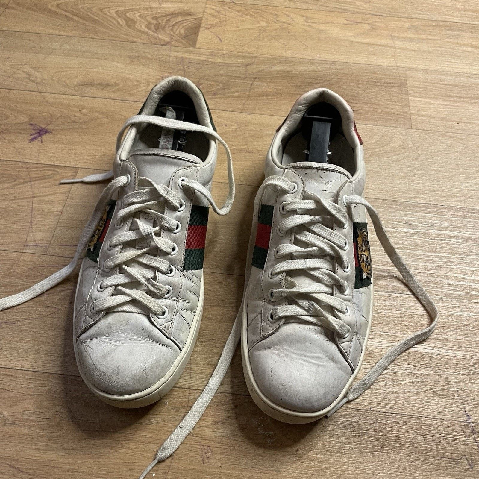 Gucci Gucci Ace Sneakers Tiger Low-Top Trainers shoes leather mens Size US 8 / EU 41 - 3 Thumbnail