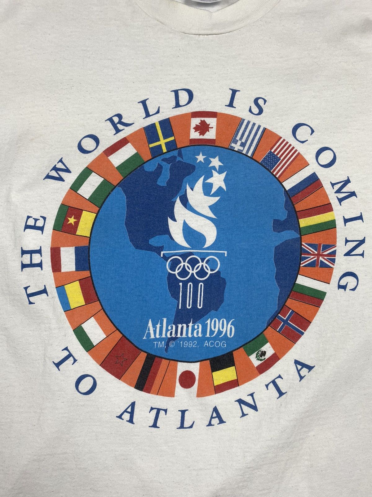 Vintage Vintage Atlanta 1996 Olympics Game Tee Size US XL / EU 56 / 4 - 6 Thumbnail