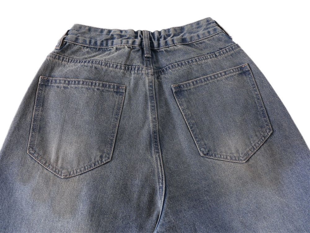 Jean Punk washed casual straight distressed dirty jeans Size US 32 / EU 48 - 4 Thumbnail