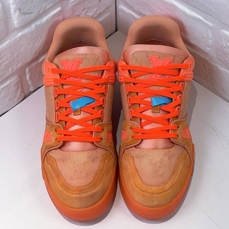 Louis Vuitton Virgil Abloh x Louis Vuitton Orange Trainer Sneakers 0079 Size US 8 / EU 41 - 1 Thumbnail