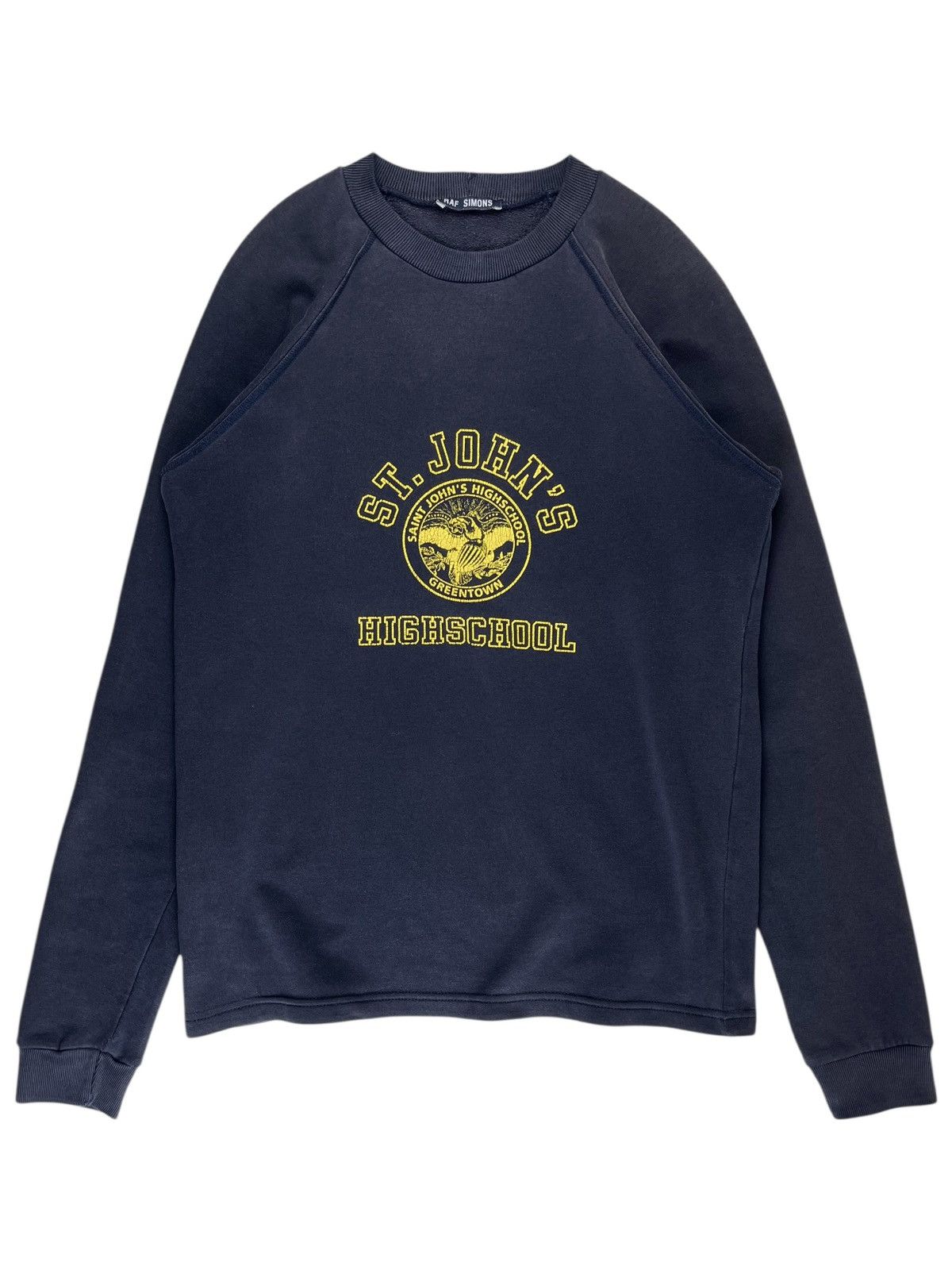 Pre-owned Raf Simons X Vintage Aw97 Raf Simons St Johns Highschool Crewneck Sweatshirt In Blue
