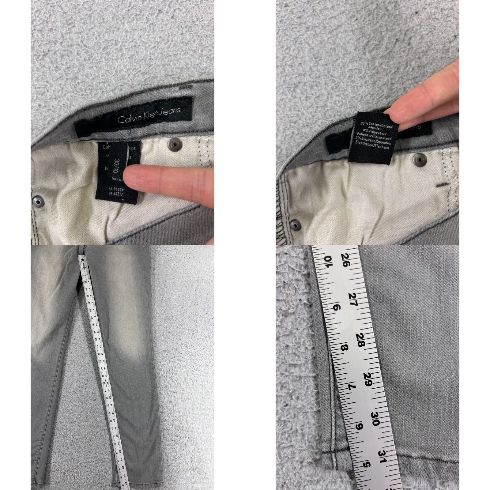 Calvin Klein Calvin Klein Jeans Women 10 Gray Denim Mid Ultimate Skinny Cotton 29x31 Pants Size 32" / US 10 / IT 46 - 8 Thumbnail