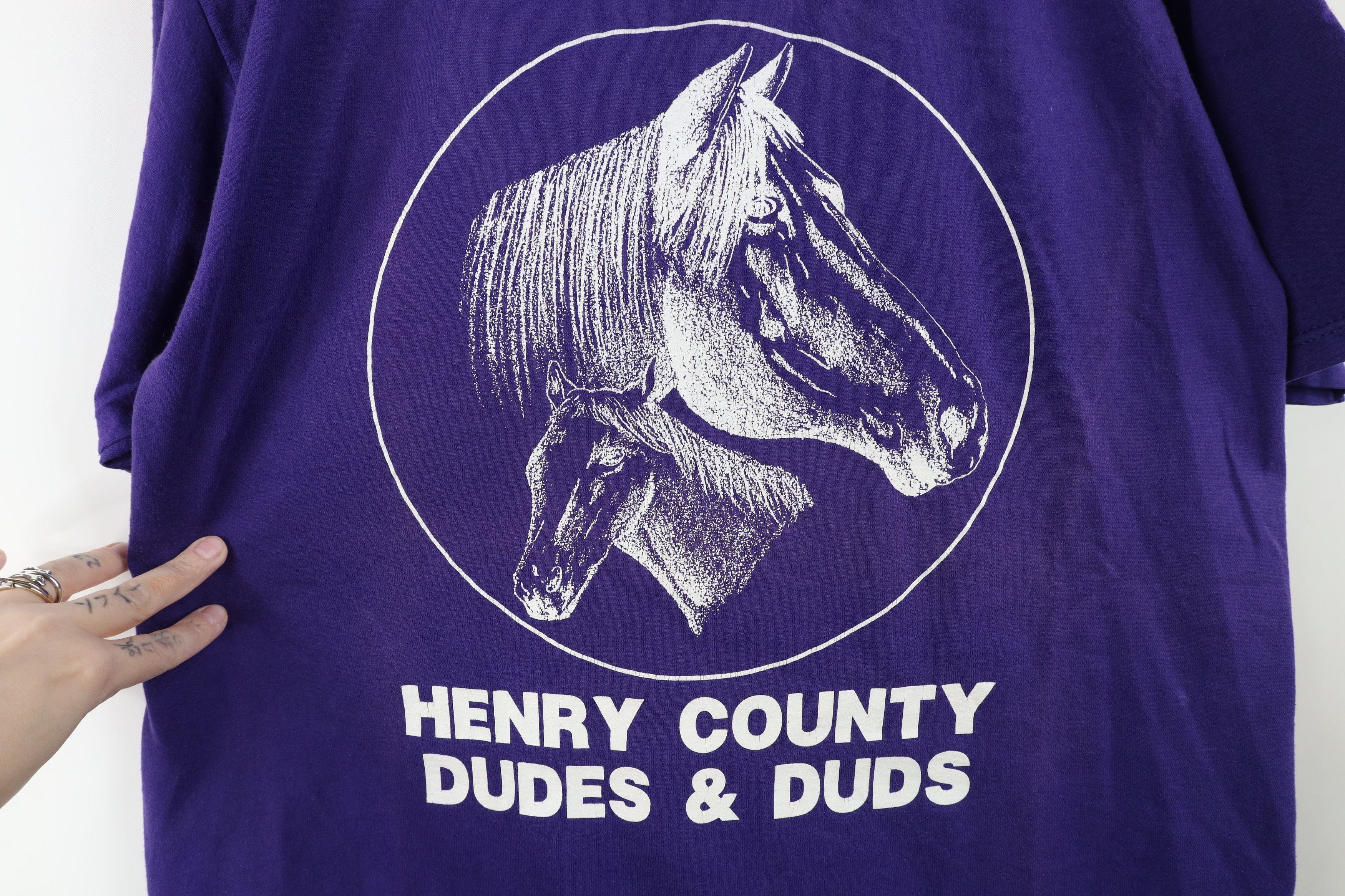 Vintage Vintage 90s Horse Equestrian Short Sleeve T-Shirt USA Size L / US 10 / IT 46 - 4 Thumbnail