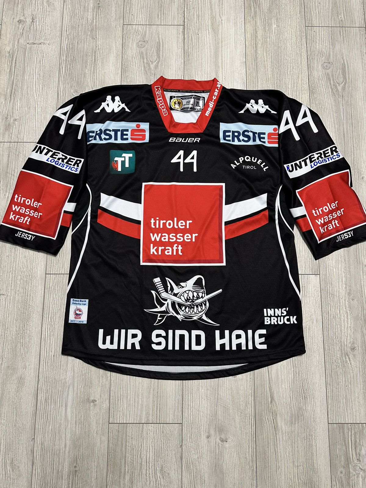 NHL HC Tiroler Wasserkraft Innsbruck Die Haie Jersey #44 Guimond Size US XL / EU 56 / 4 - 1 Thumbnail
